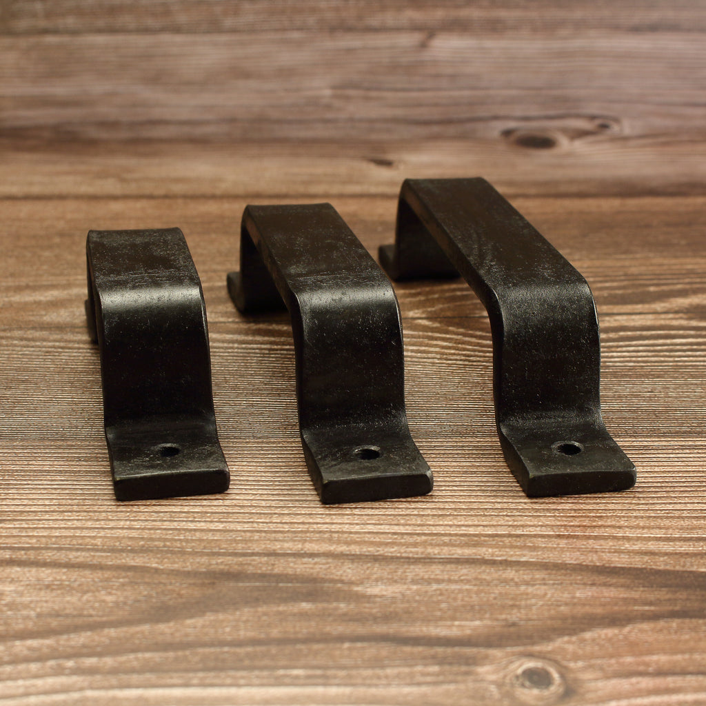 Barn Door Style Cabinet Pull - 1" Wide - Blackened