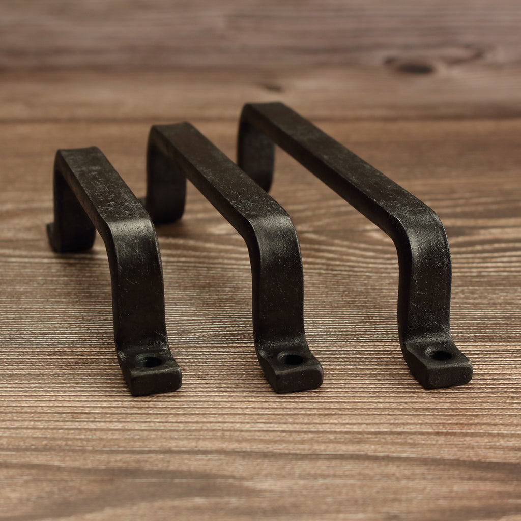Barn Door Style Cabinet Pull - 1/2" Wide - Blackened - Individual