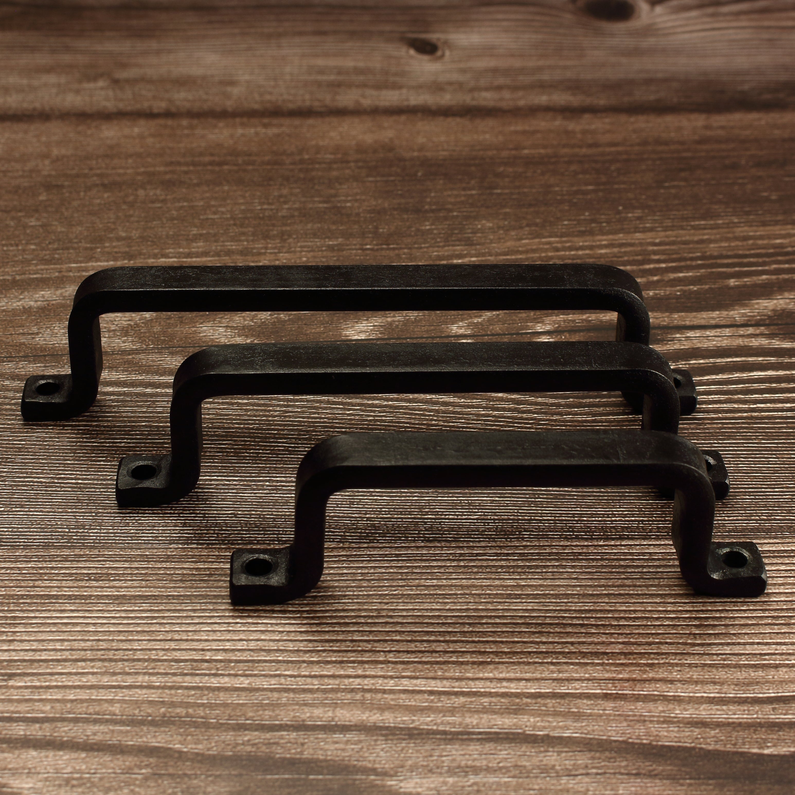 Barn Door Style Cabinet Pull - 1/2" Wide - Blackened - Individual