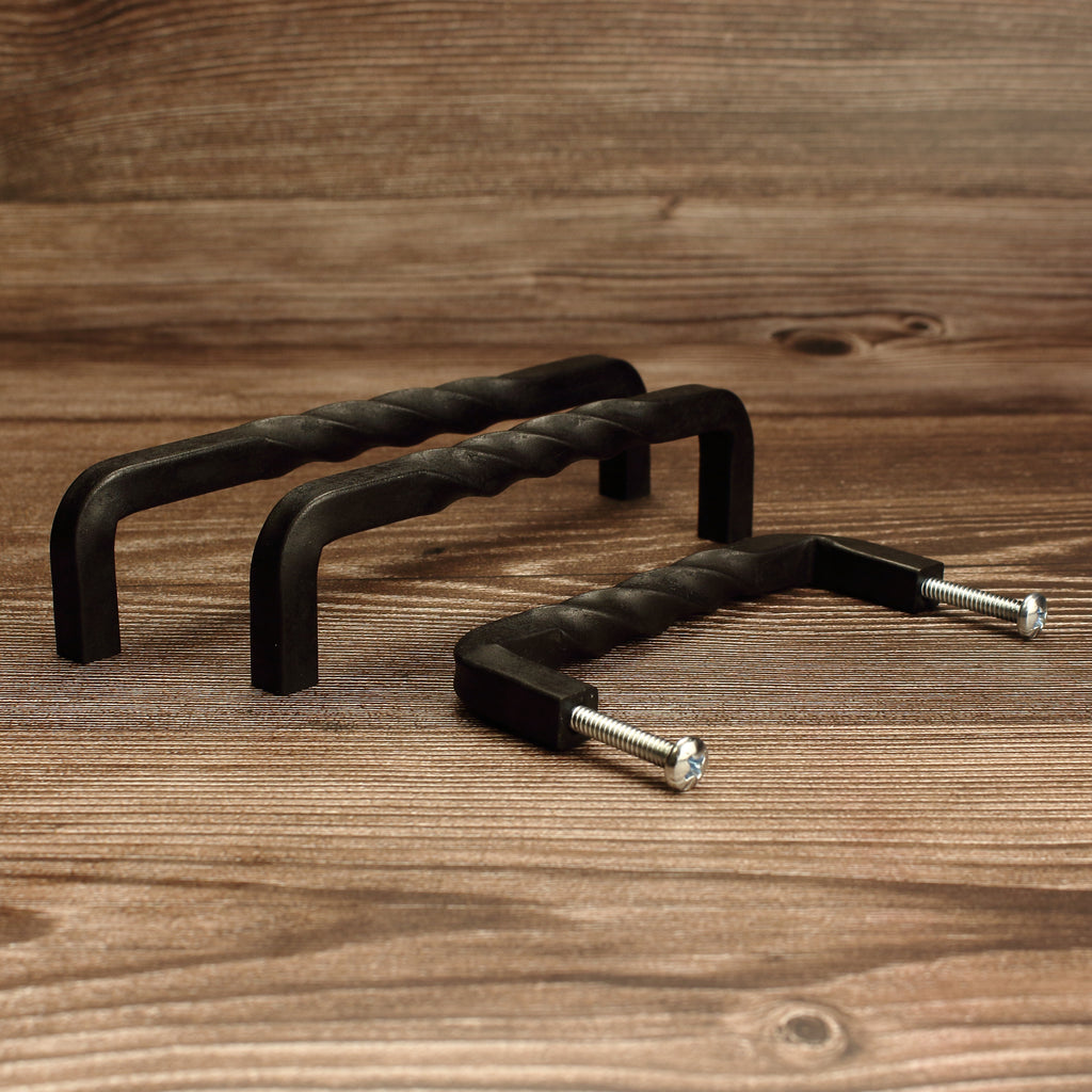 Twisted Square Threaded Cabinet Pull - Blackened - Individual
