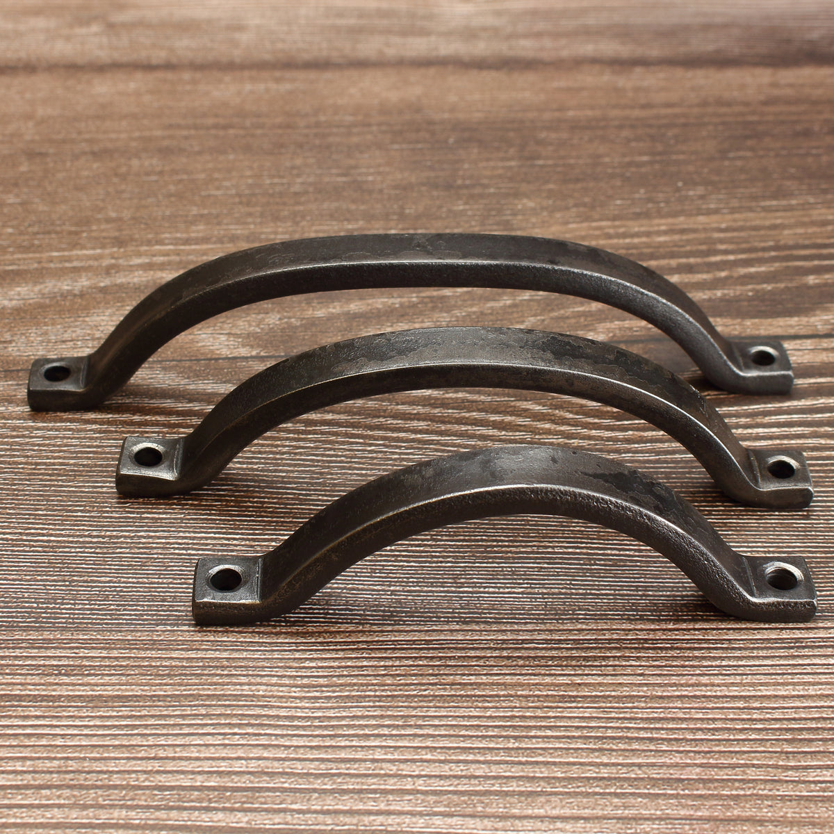 Curved Barn Door Style Cabinet Pull - 1/2" Wide - Brushed - Individual