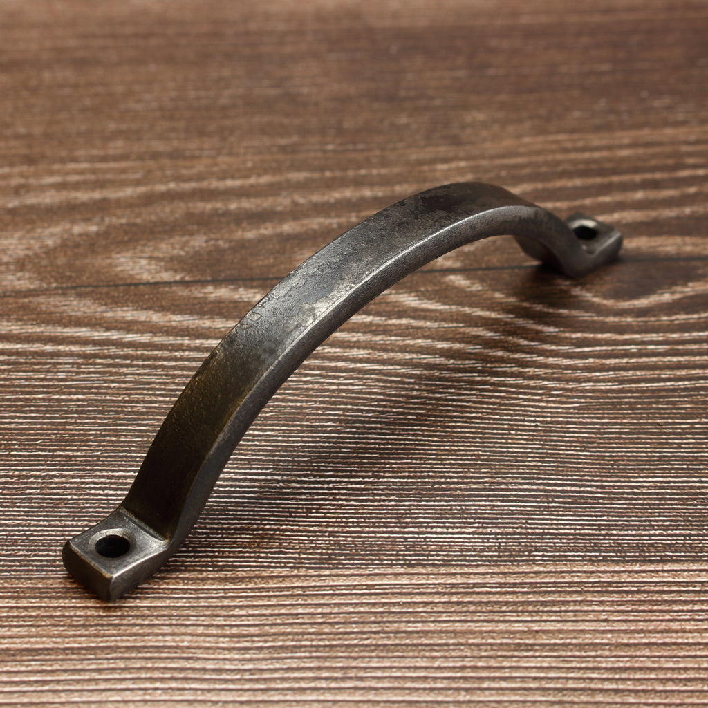 Curved Barn Door Style Cabinet Pull - 1/2" Wide - Brushed - Individual