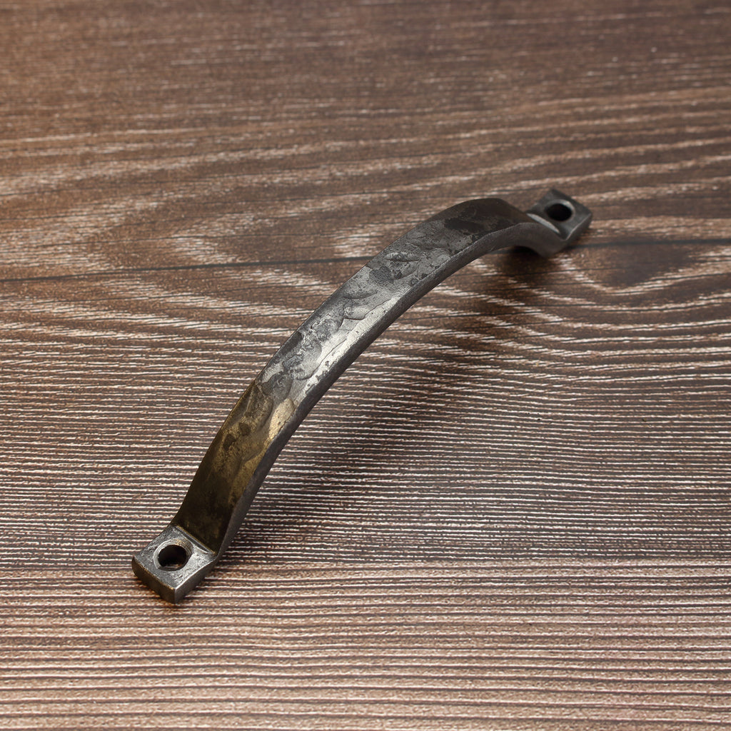 Hammered Curved Barn Door Style Cabinet Pull - 1/2" Wide - Brushed - Individual