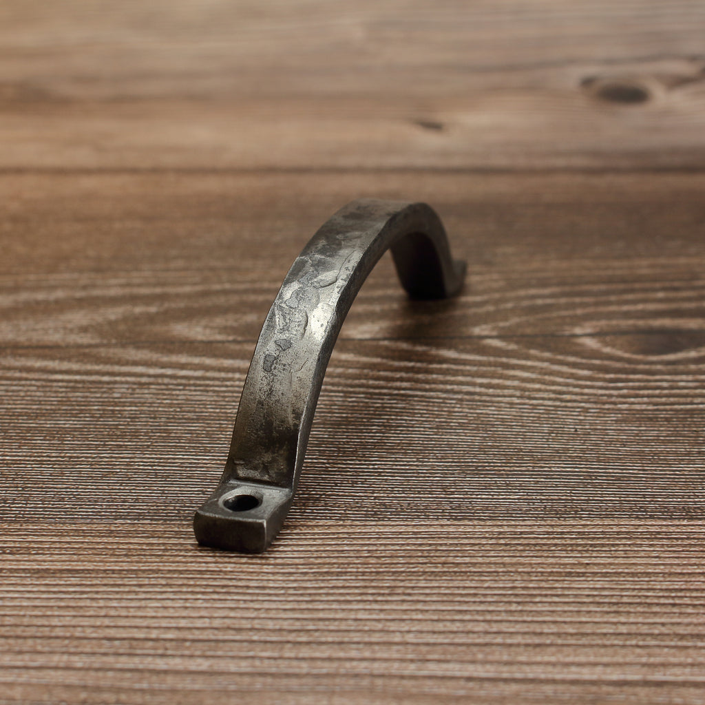 Hammered Curved Barn Door Style Cabinet Pull - 1/2" Wide - Brushed - Individual
