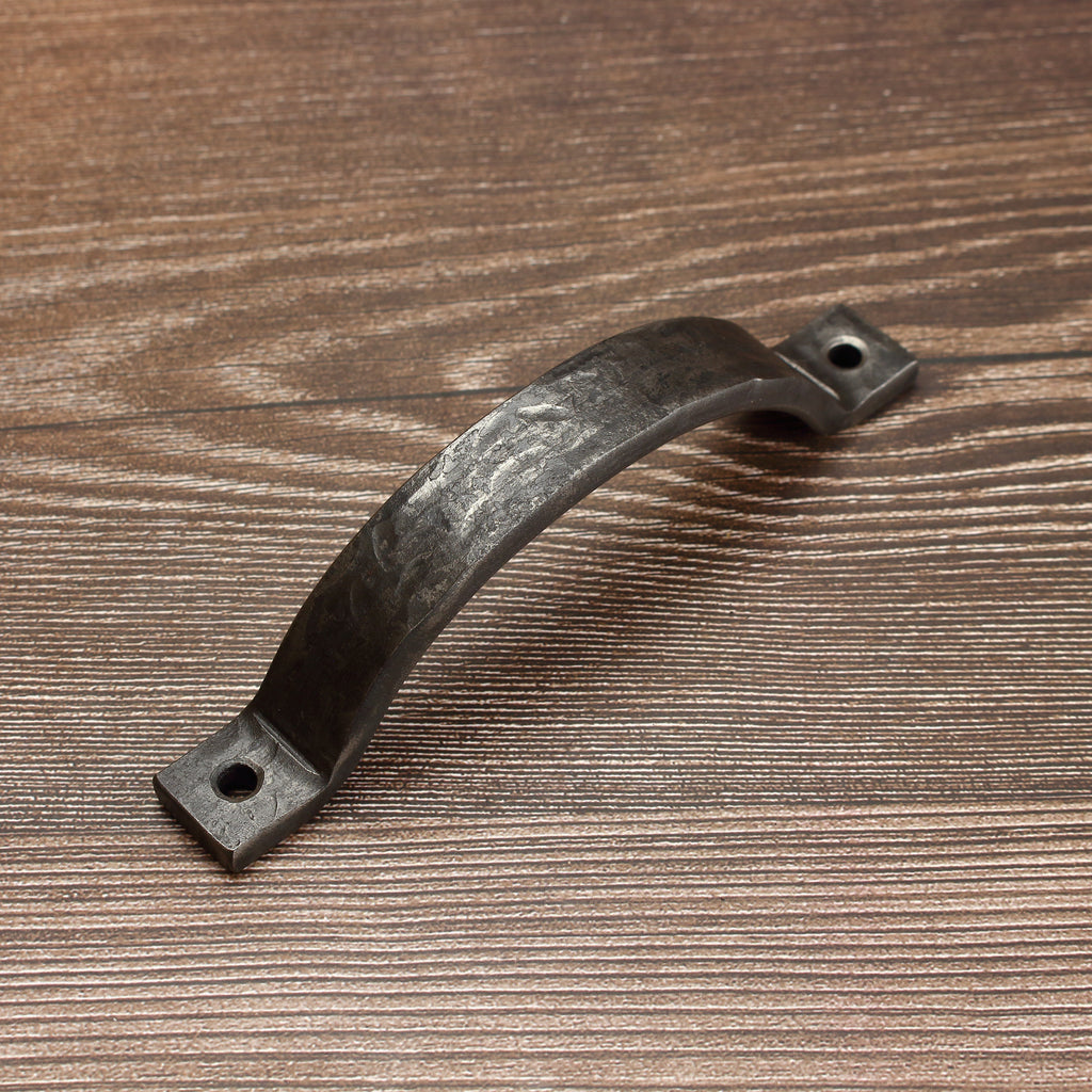 Hammered Curved Barn Door Style Cabinet Pull - 3/4" Wide - Brushed - Individual