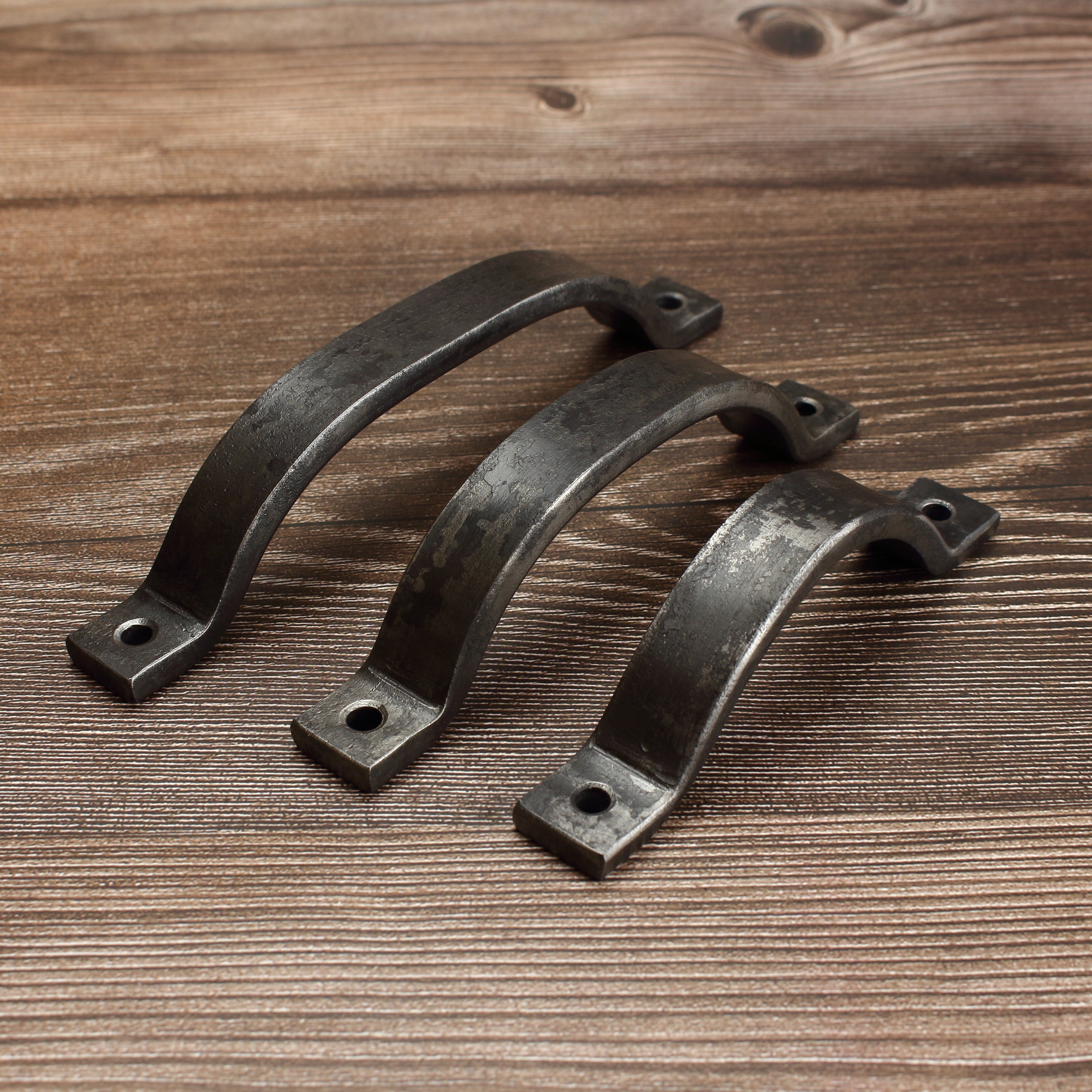 Curved Barn Door Style Cabinet Pull - 3/4" Wide - Brushed - Individual