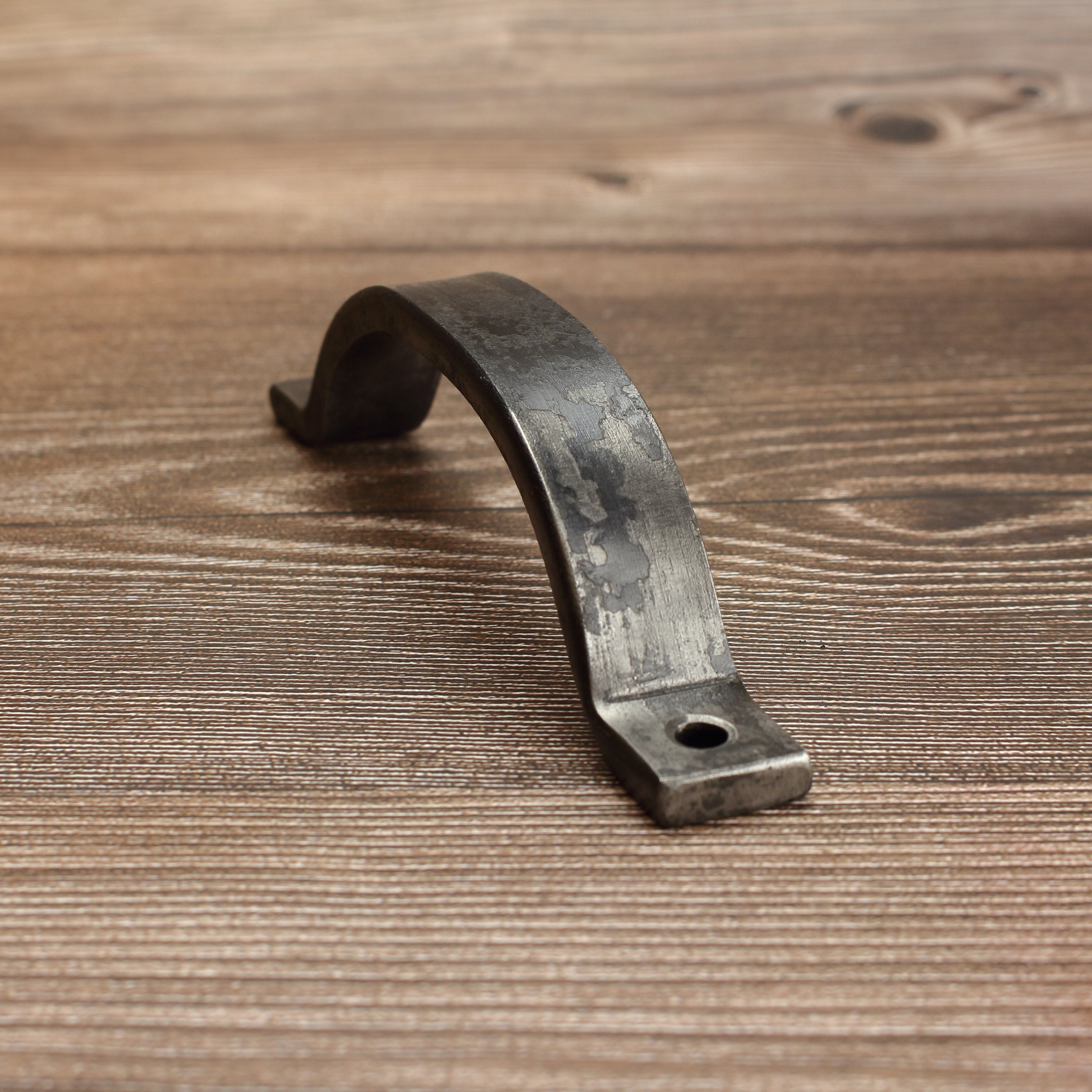 Curved Barn Door Style Cabinet Pull - 3/4" Wide - Brushed - Individual