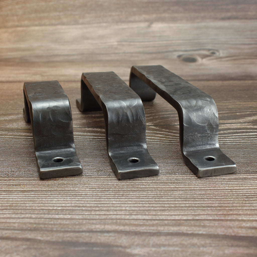Hammered Barn Door Style Cabinet Pull - 1" Wide - Brushed - Individual