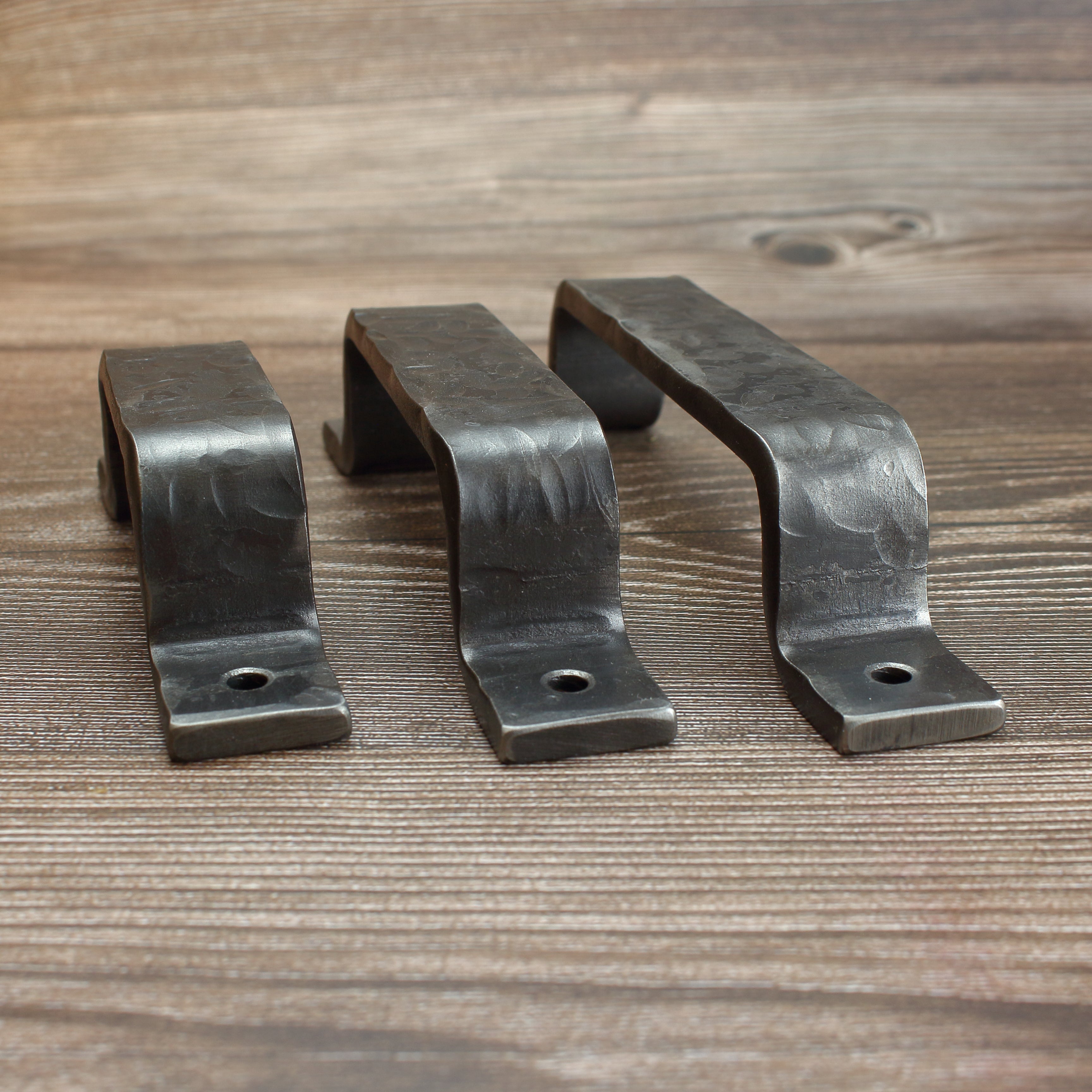 Hammered Barn Door Style Cabinet Pull - 1" Wide - Brushed - Individual