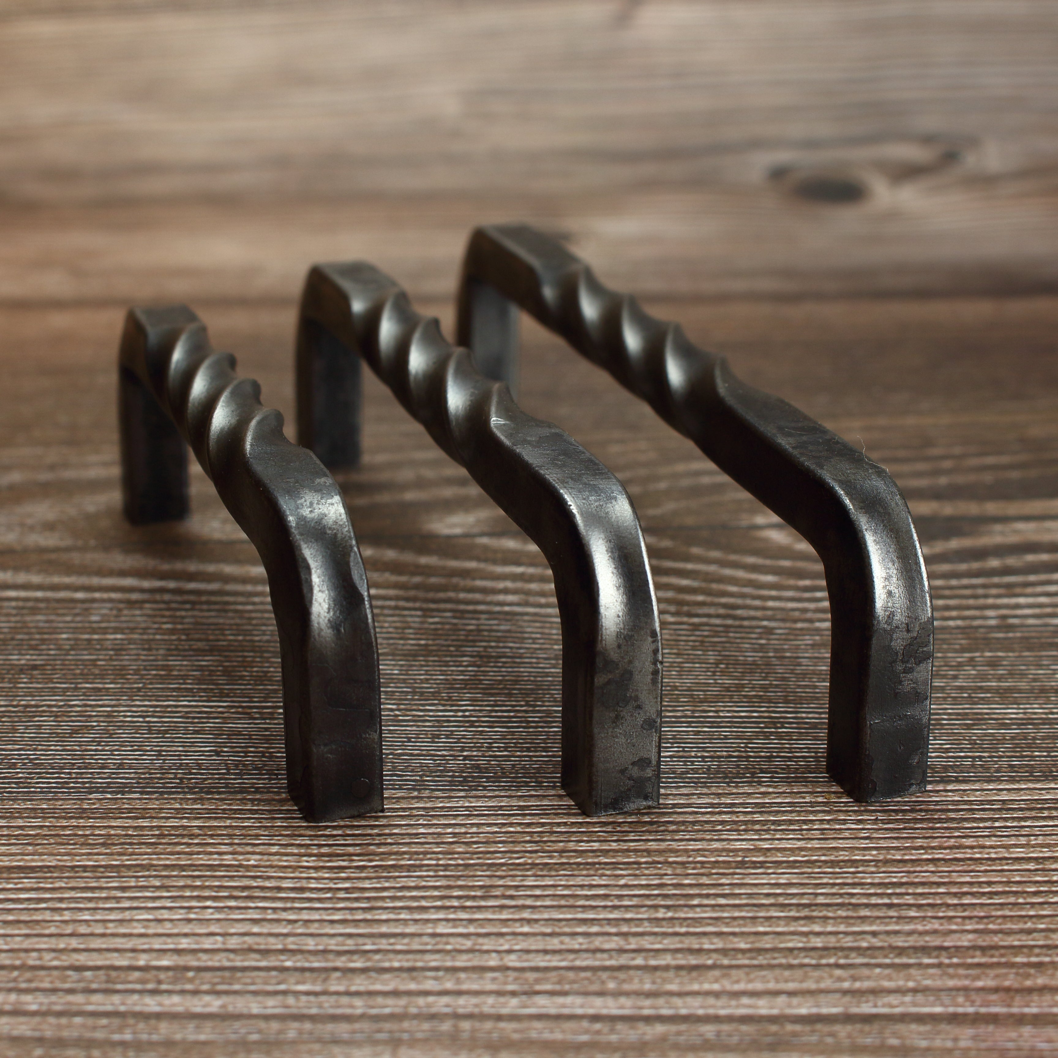 Twisted Square Threaded Cabinet Pull - Brushed - Individual