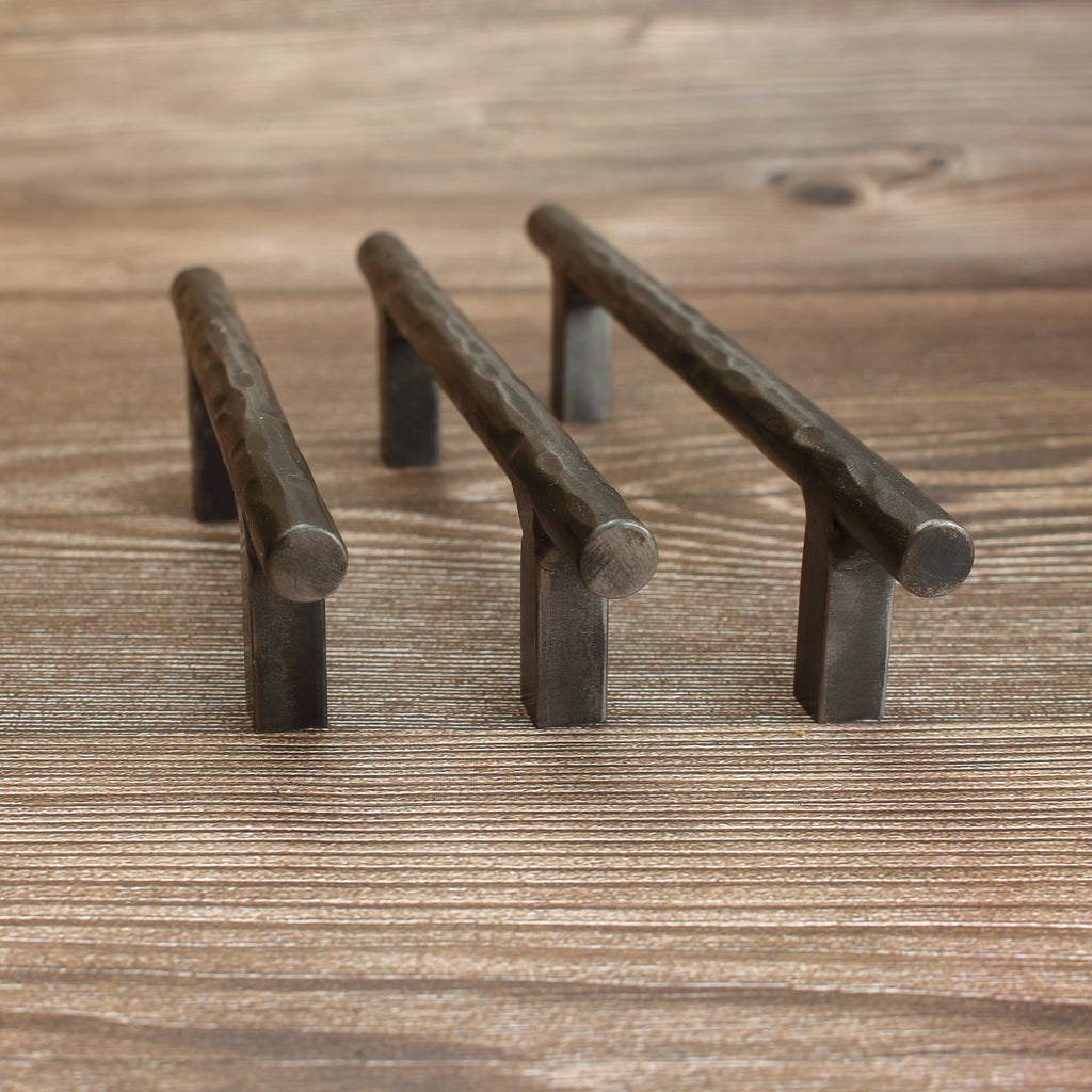 Hammered Round Stem Cabinet Pull - Brushed - Individual
