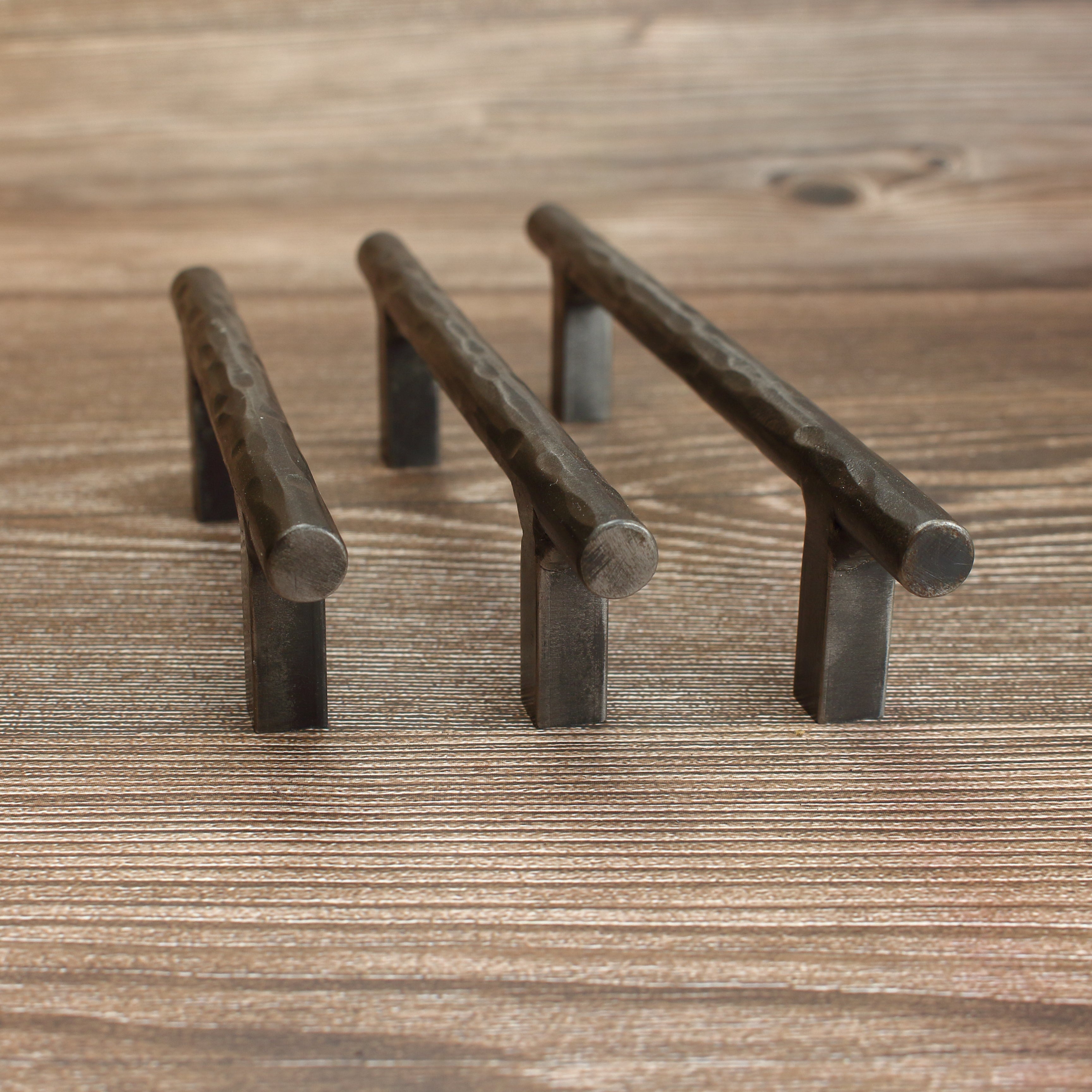 Hammered Round Stem Cabinet Pull - Brushed - Individual