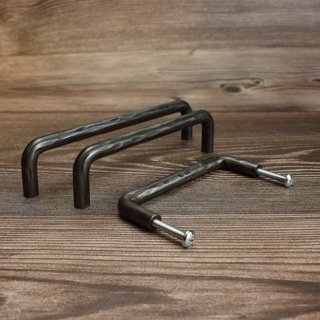 Hammered Round Threaded Cabinet Pull - Brushed - Individual