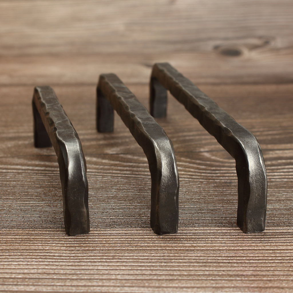 Hammered Square Threaded Cabinet Pull - Brushed - Individual
