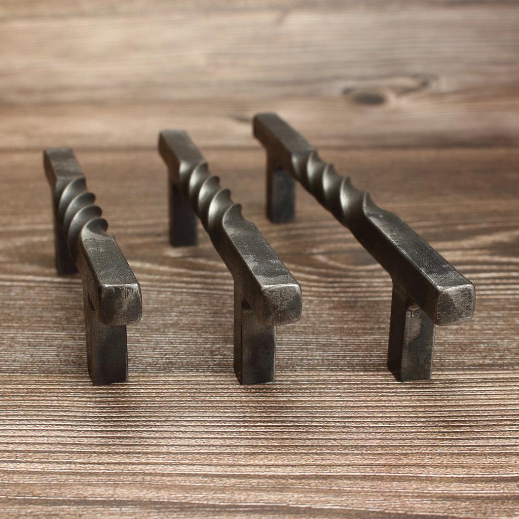 Twisted Square Stem Cabinet Pull - Brushed - Individual