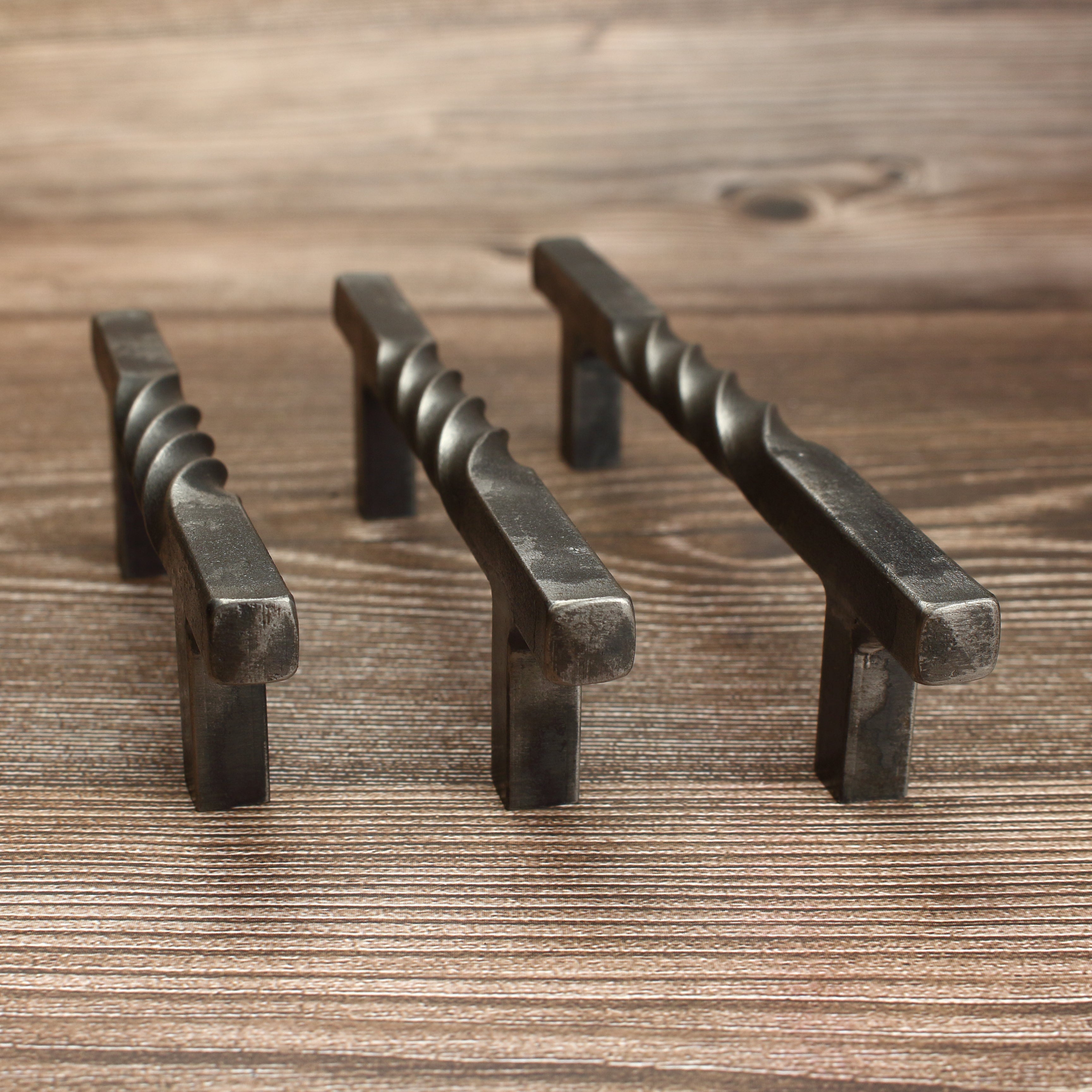 Twisted Square Stem Cabinet Pull - Brushed - Individual