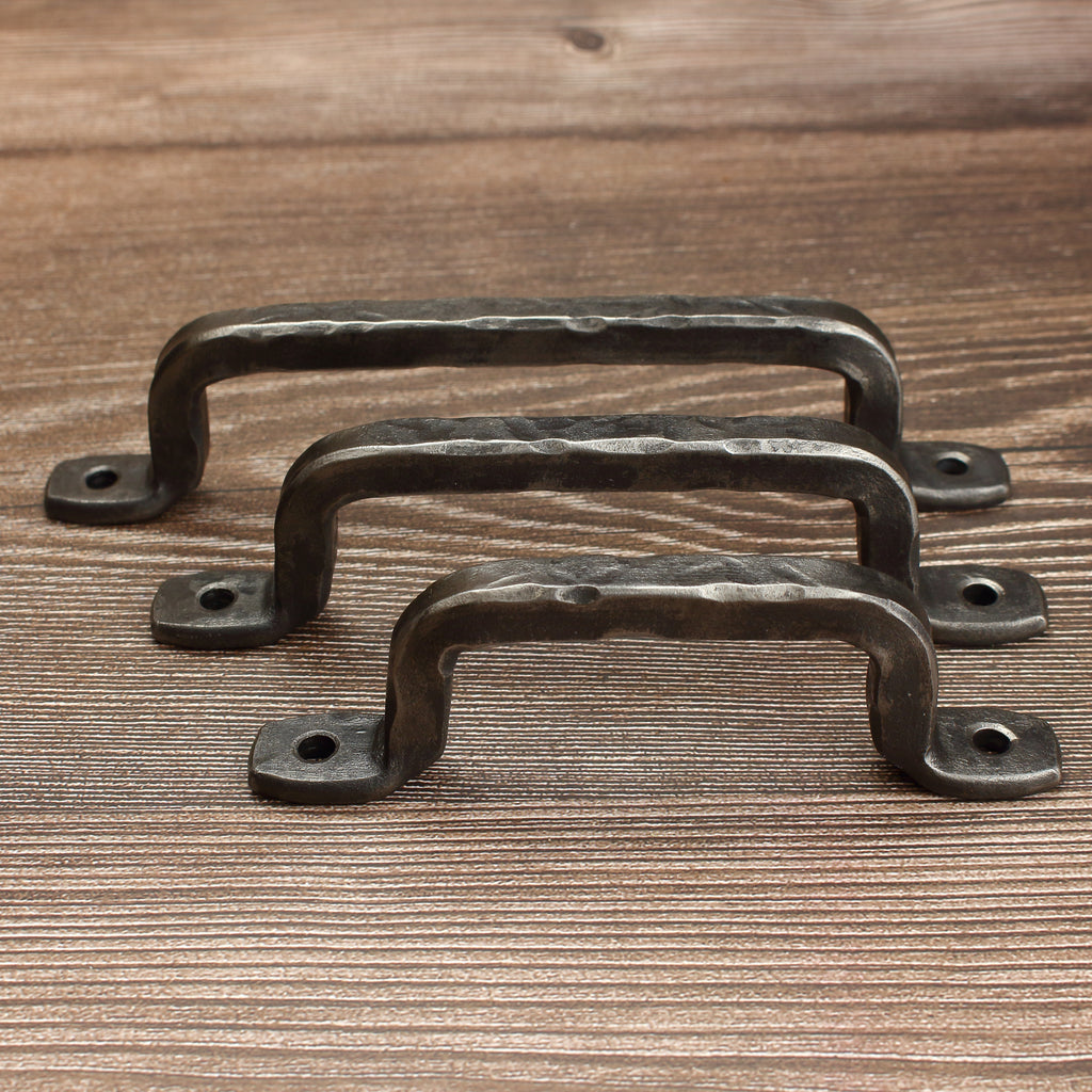 Hammered Square Foot Cabinet Pull - Brushed - Individual