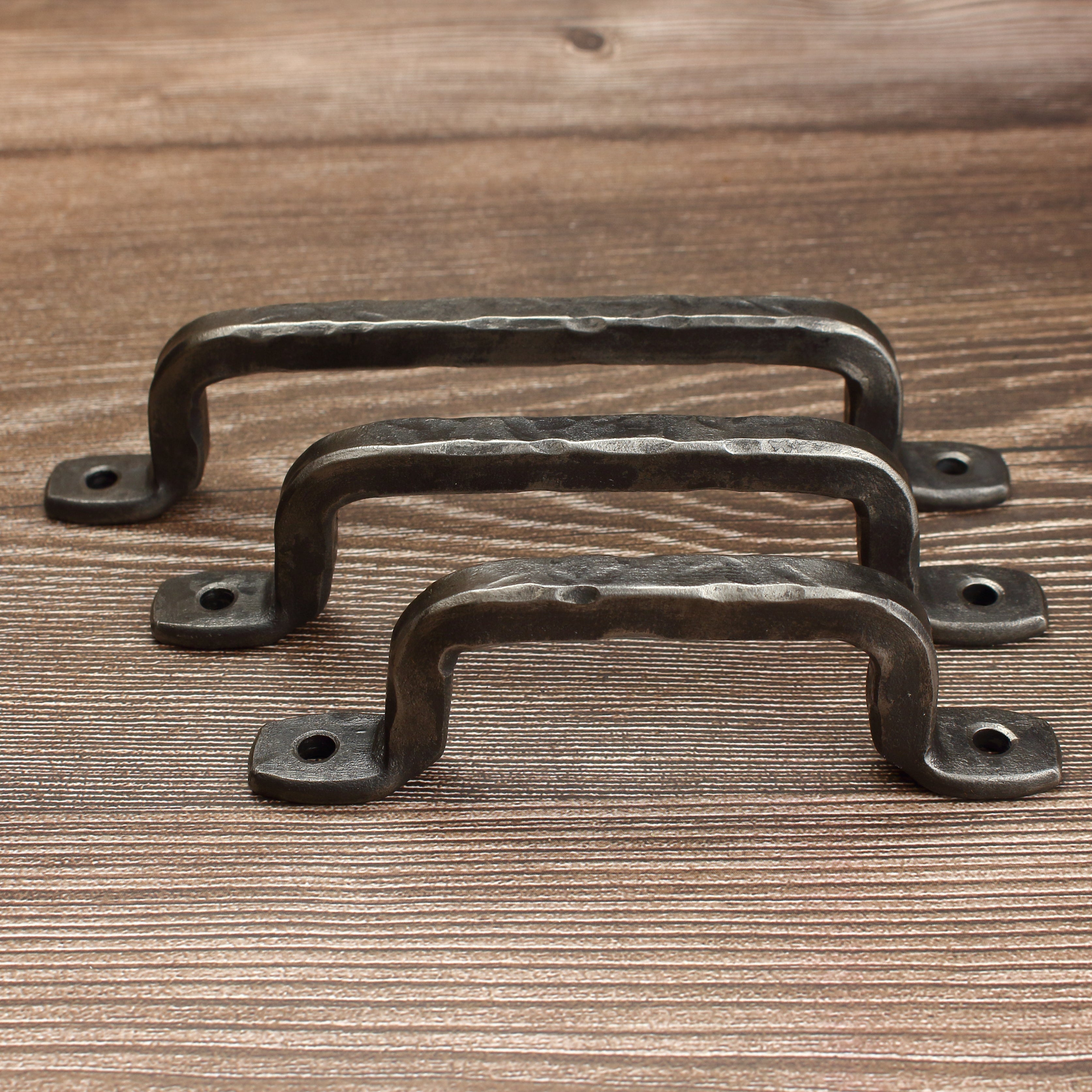 Hammered Square Foot Cabinet Pull - Brushed - Individual
