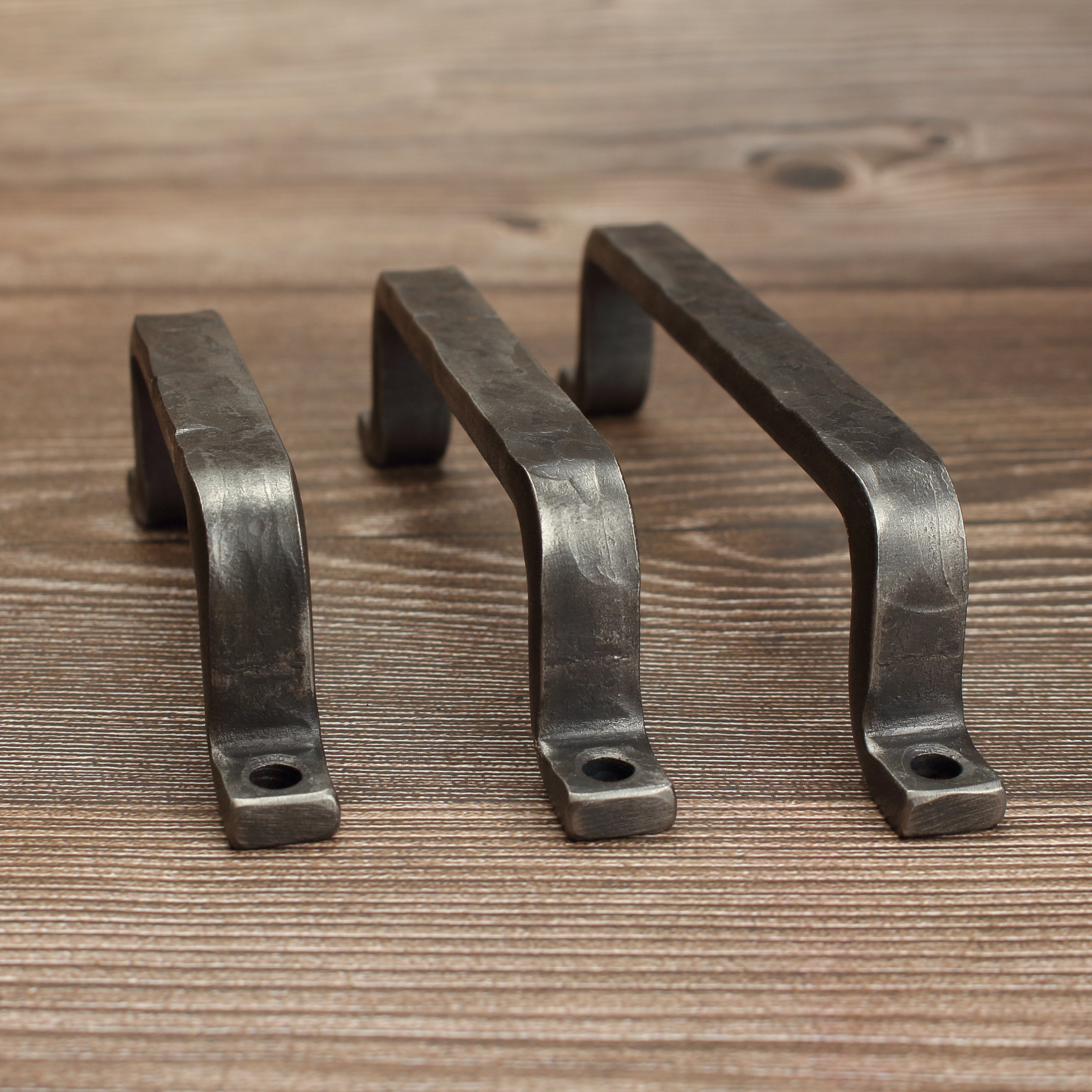 Hammered Barn Door Style Cabinet Pull - 1/2" Wide - Brushed - Individual
