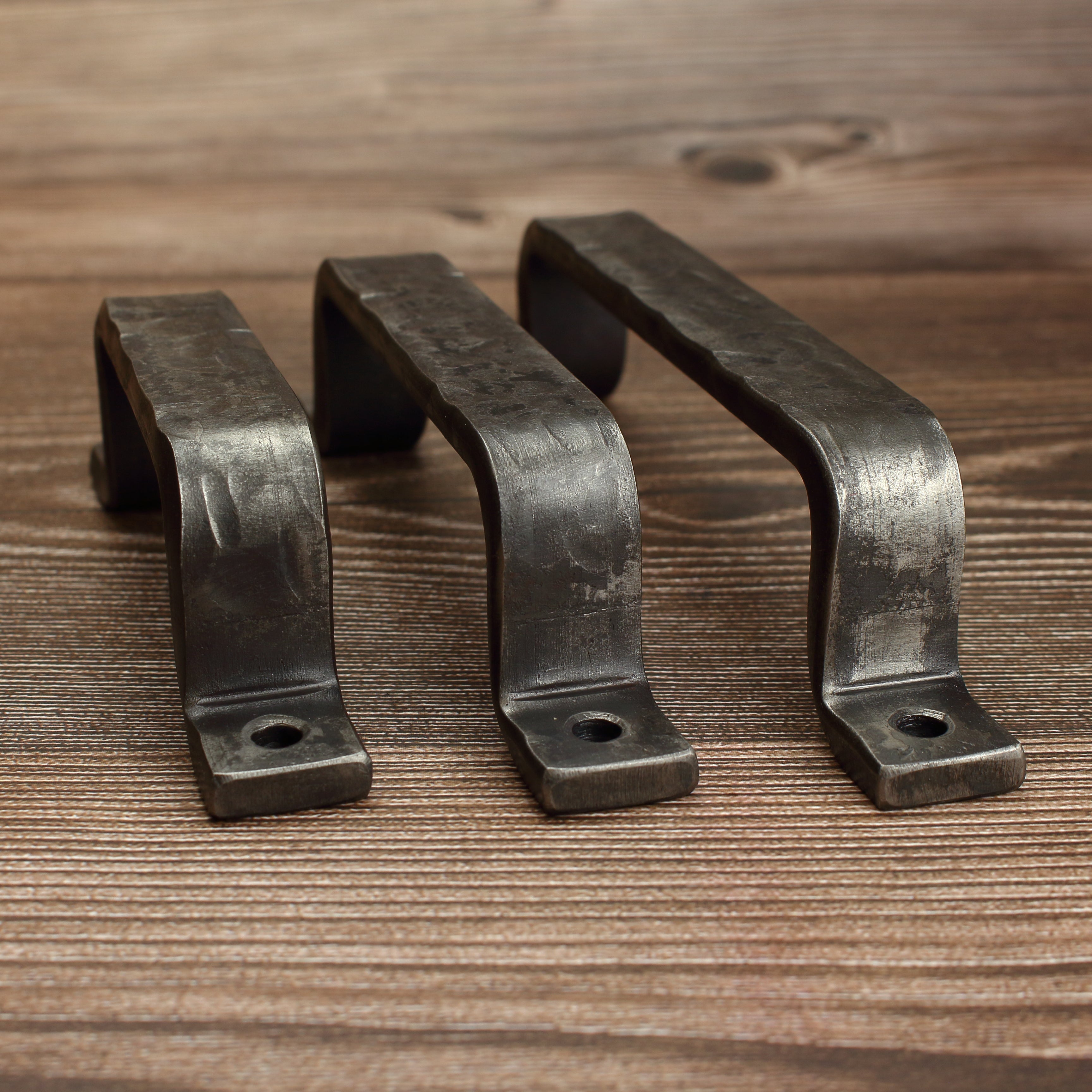 Hammered Barn Door Style Cabinet Pull - 3/4" Wide - Brushed - Individual