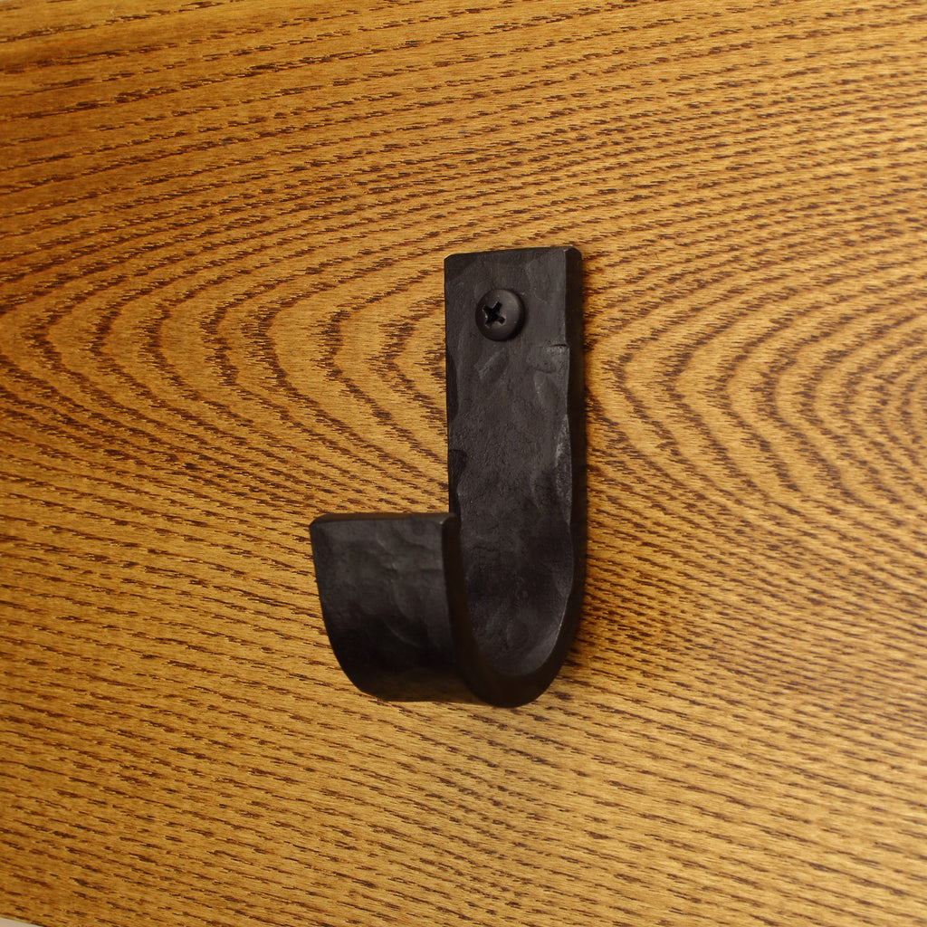 Hammered Flat Curved Hook - 1" Wide - Individual