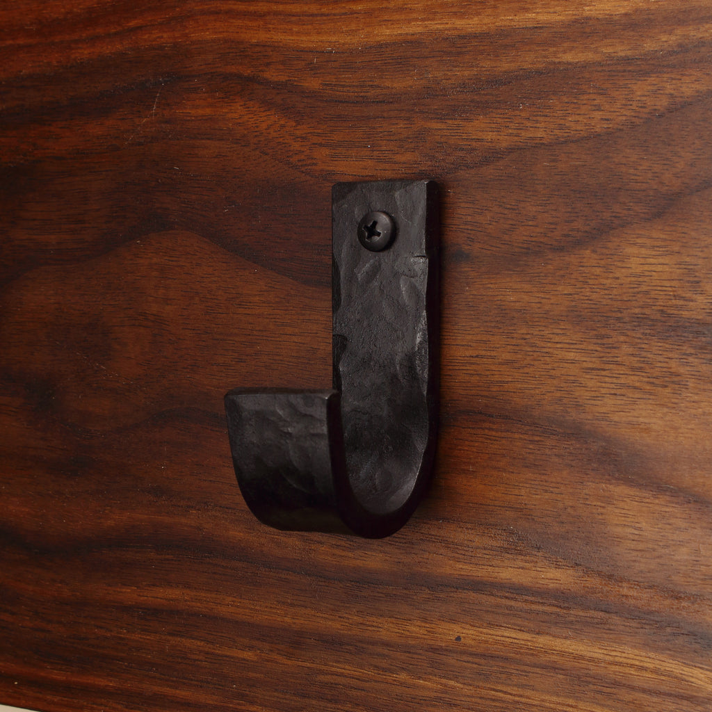 Hammered Flat Curved Hook - 1" Wide - Individual