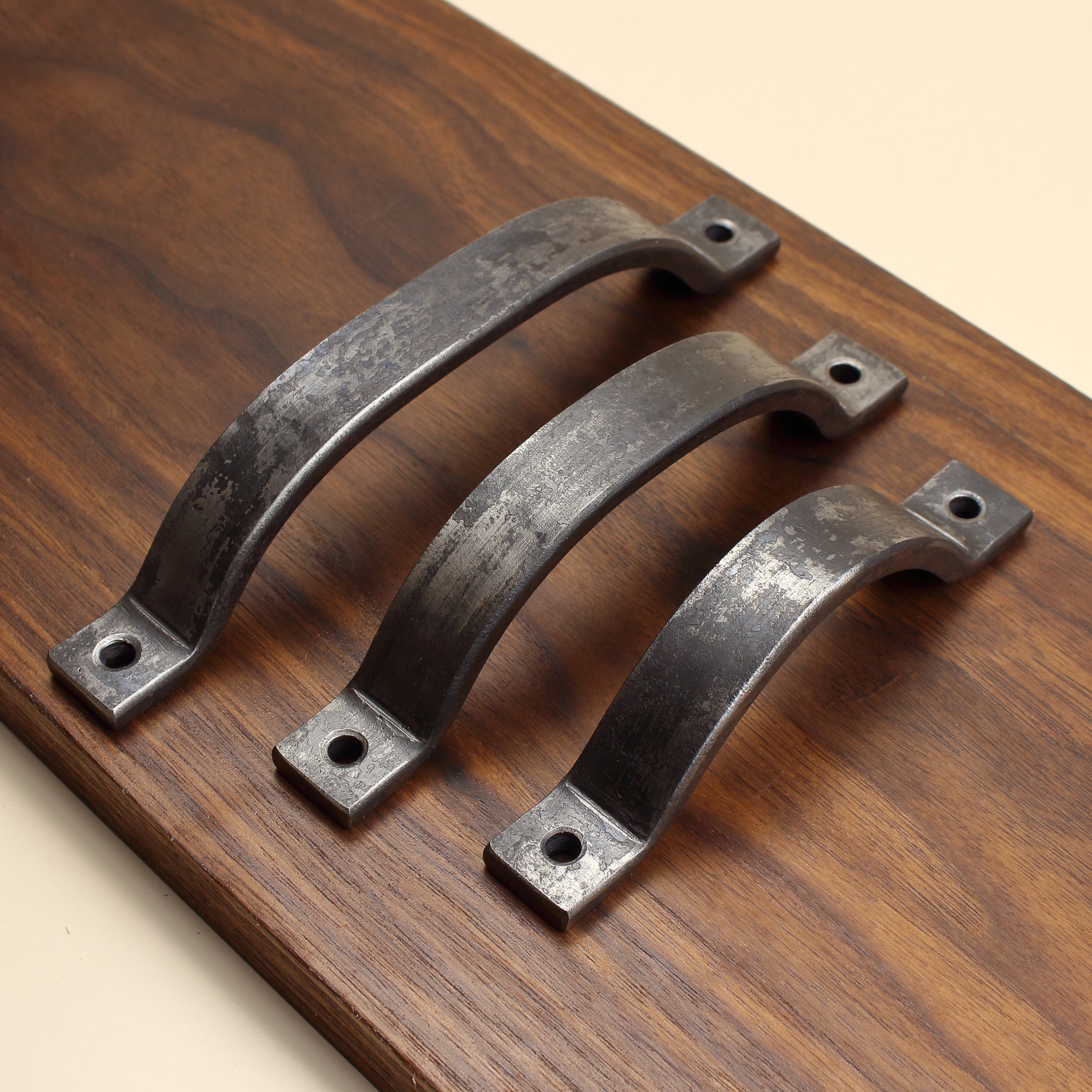 Curved Barn Door Style Cabinet Pull - 3/4" Wide - Brushed - Individual