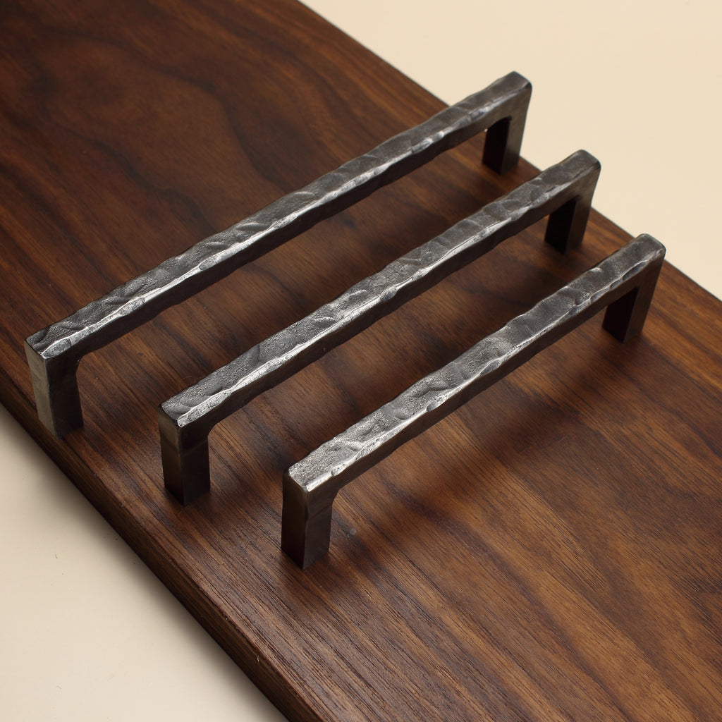 Hammered End Stem Cabinet Pull -Brushed - Individual