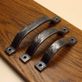Hammered Curved Barn Door Style Cabinet Pull - 3/4" Wide - Brushed - Individual