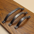 Hammered Curved Barn Door Style Cabinet Pull - 1/2" Wide - Brushed - Individual