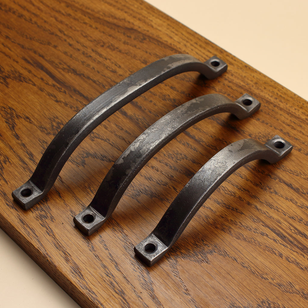 Curved Barn Door Style Cabinet Pull - 1/2" Wide - Brushed - Individual
