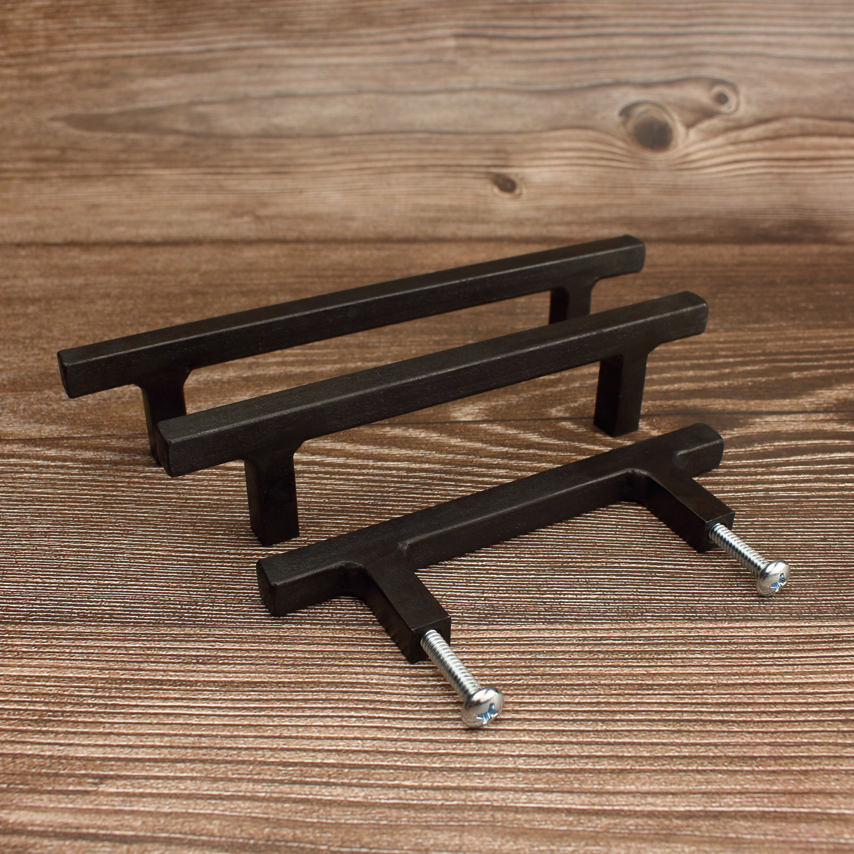 Square Stem Cabinet Pull - Blackened - Individual