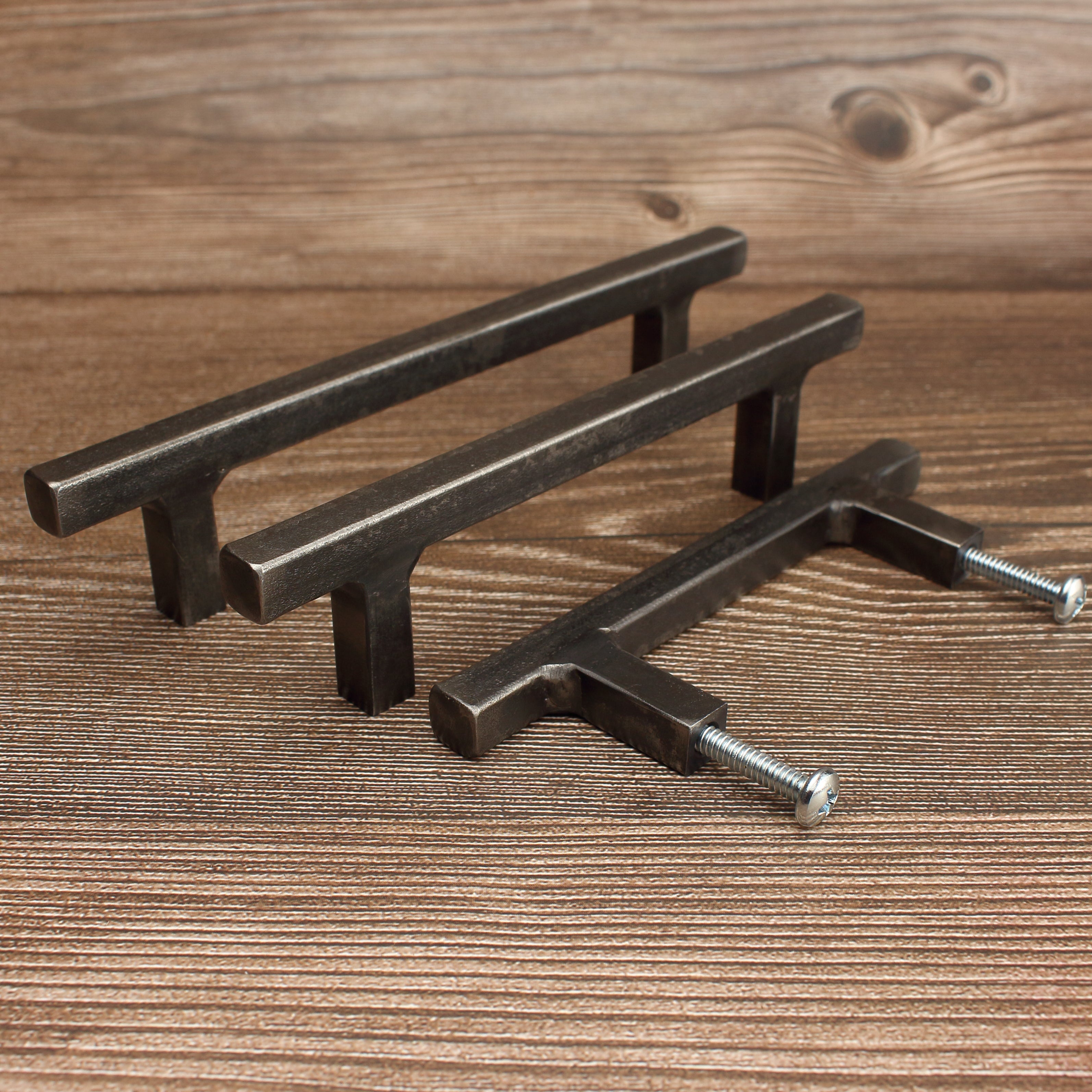Square Stem Cabinet Pull - Brushed - Individual