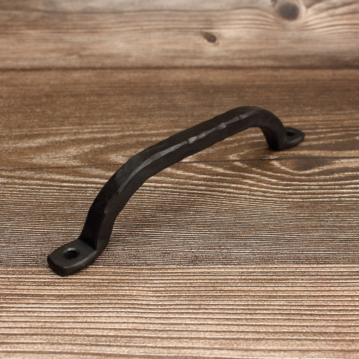 Hammered Square Arch Cabinet Pull - Blackened - Individual