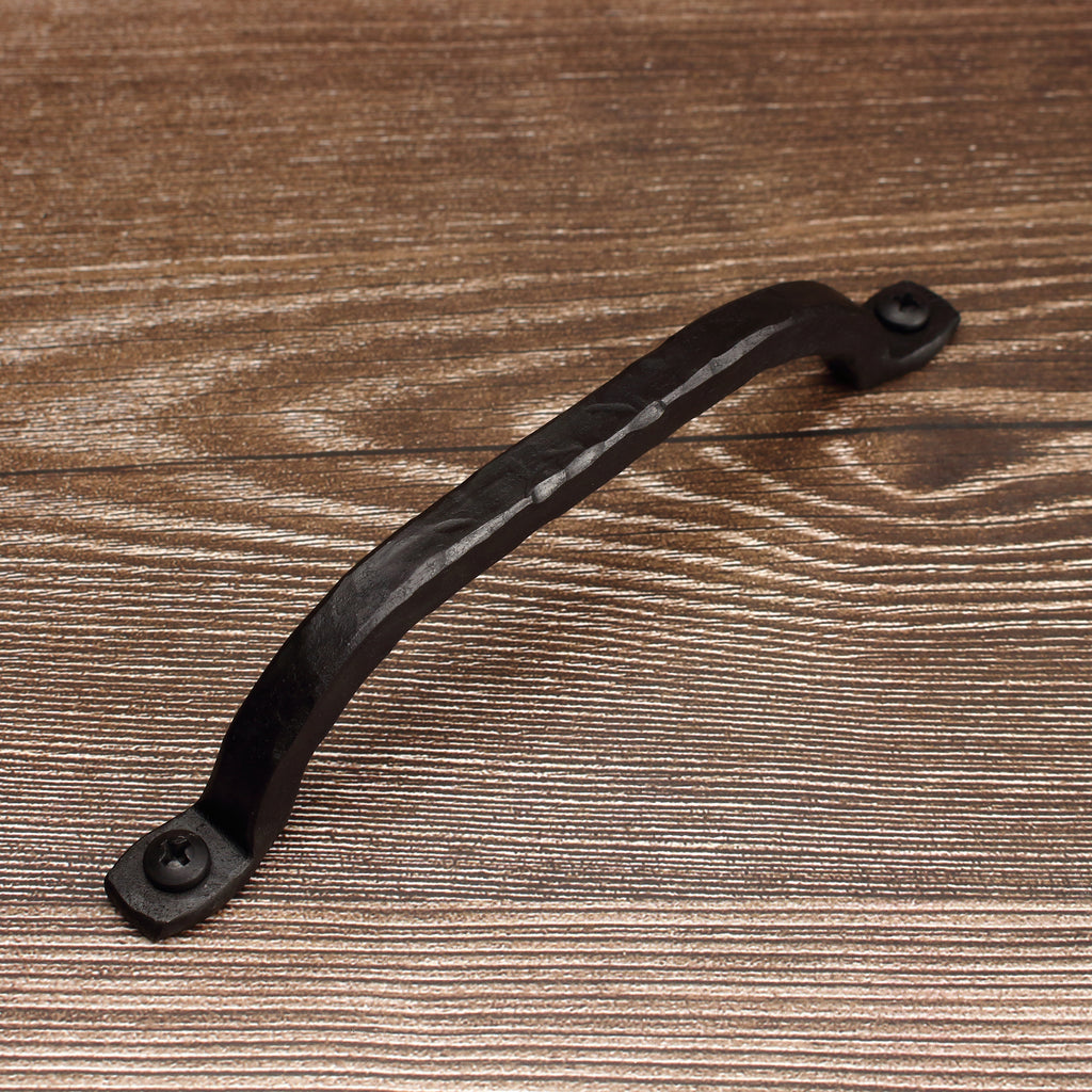 Hammered Square Arch Cabinet Pull - Blackened - Individual