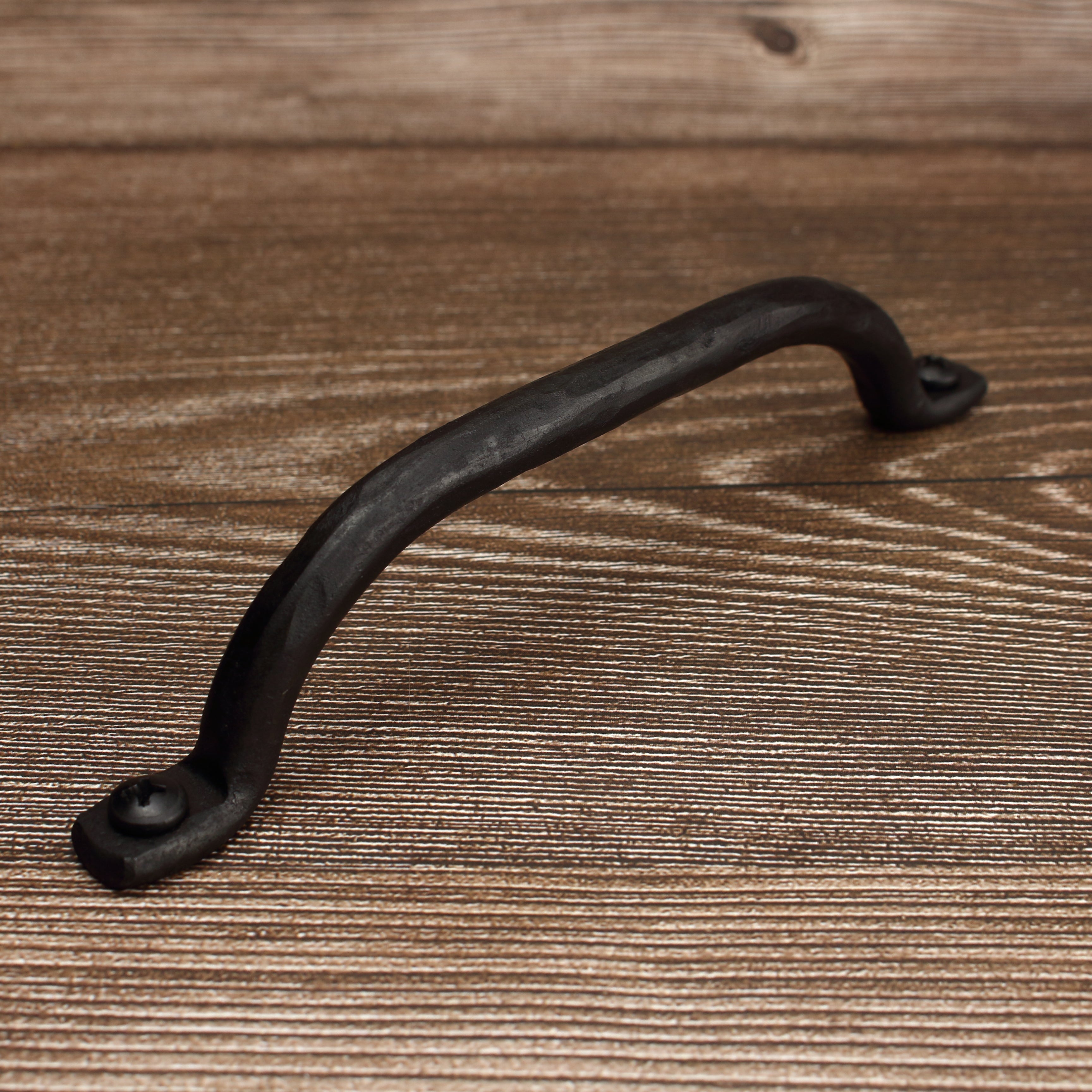 Hammered Round Arch Cabinet Pull - Blackened - Individual