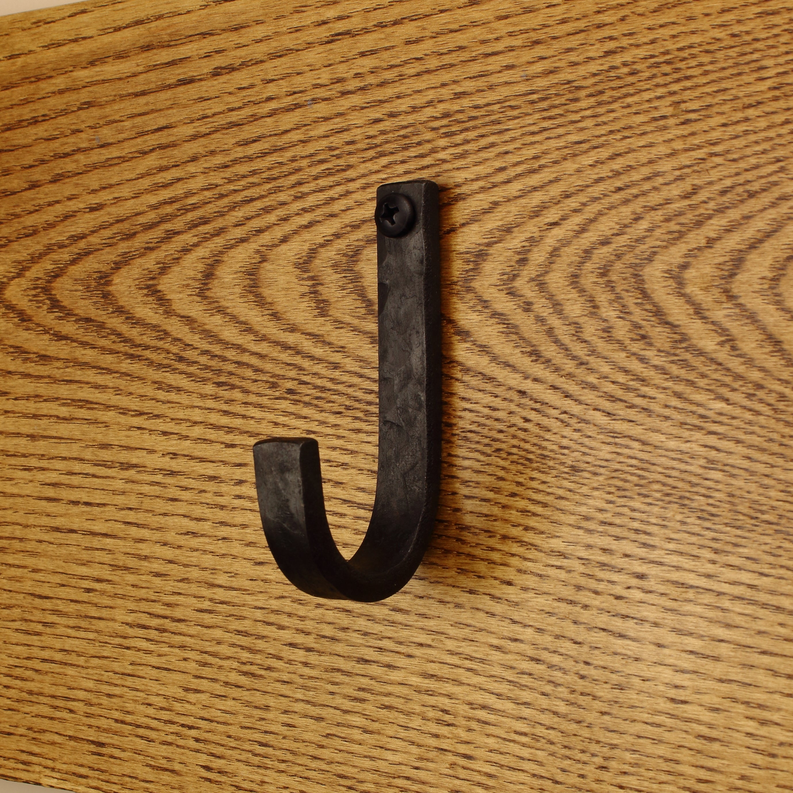 Hammered Flat Curved Hook - 1/2" Wide - Individual