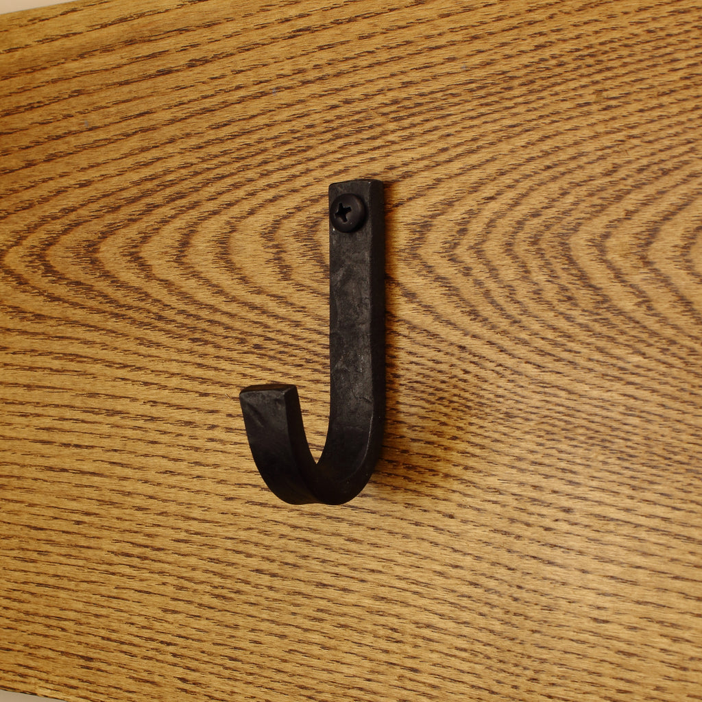 Hammered Flat Curved Hook - 1/2" Wide - Individual