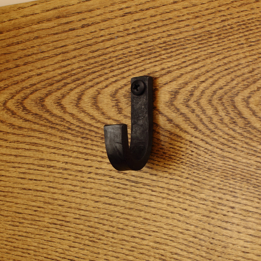 Hammered Flat Curved Hook - 1/2" Wide - Individual