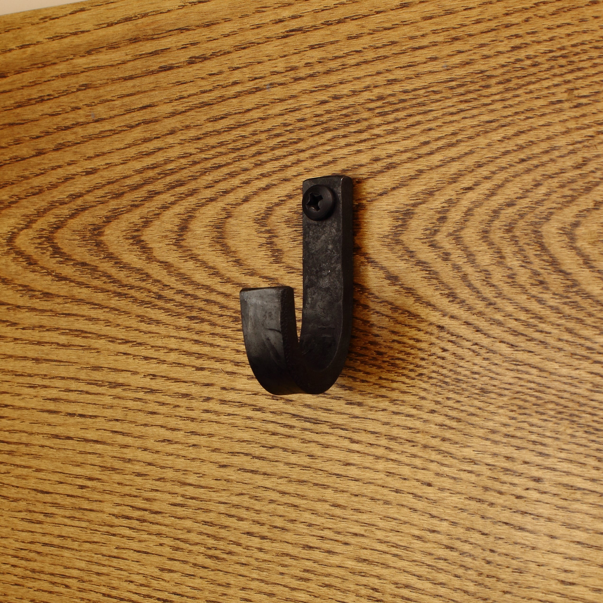 Hammered Flat Curved Hook - 1/2" Wide - Individual