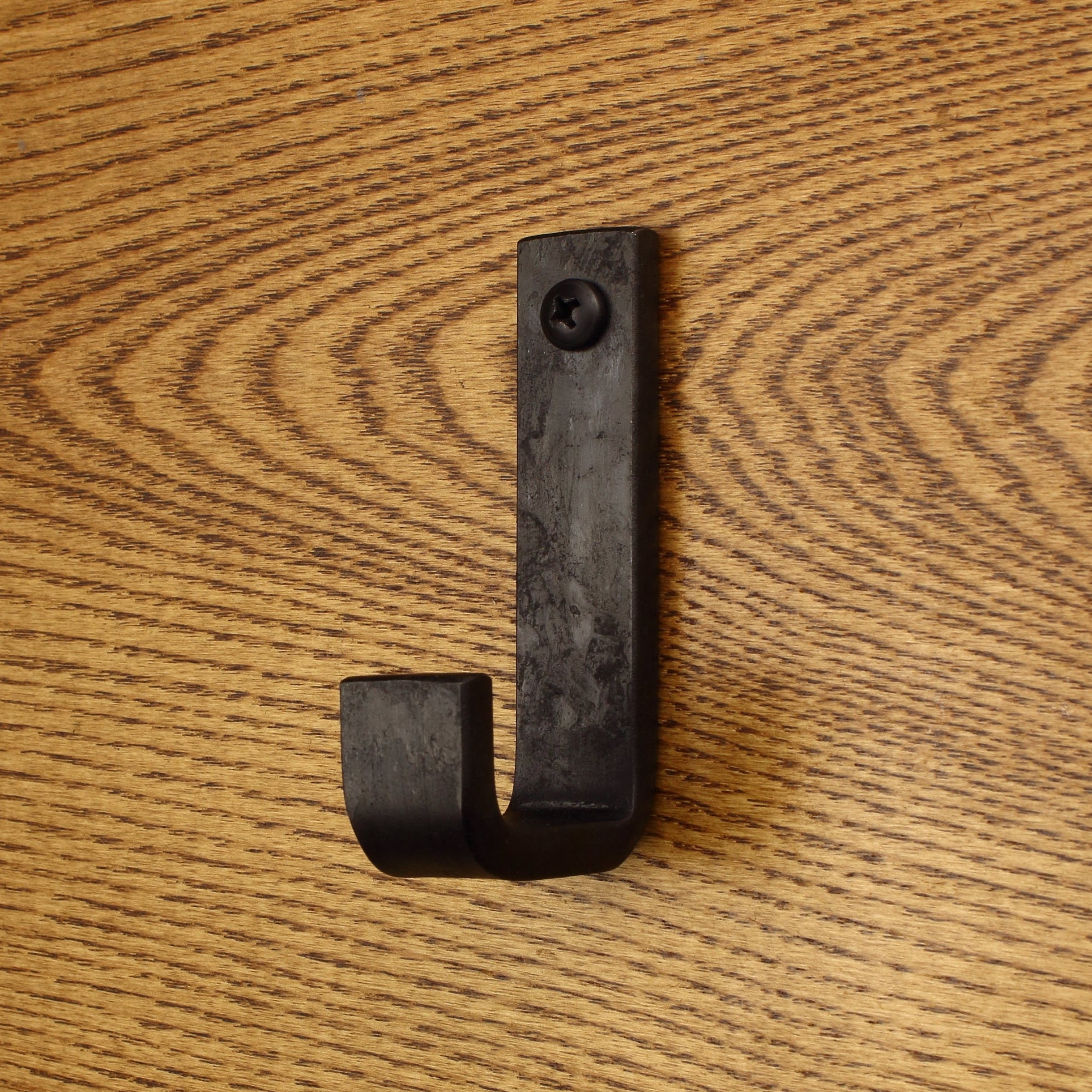 Flat Bent Hook - 3/4" Wide - Blackened - Individual