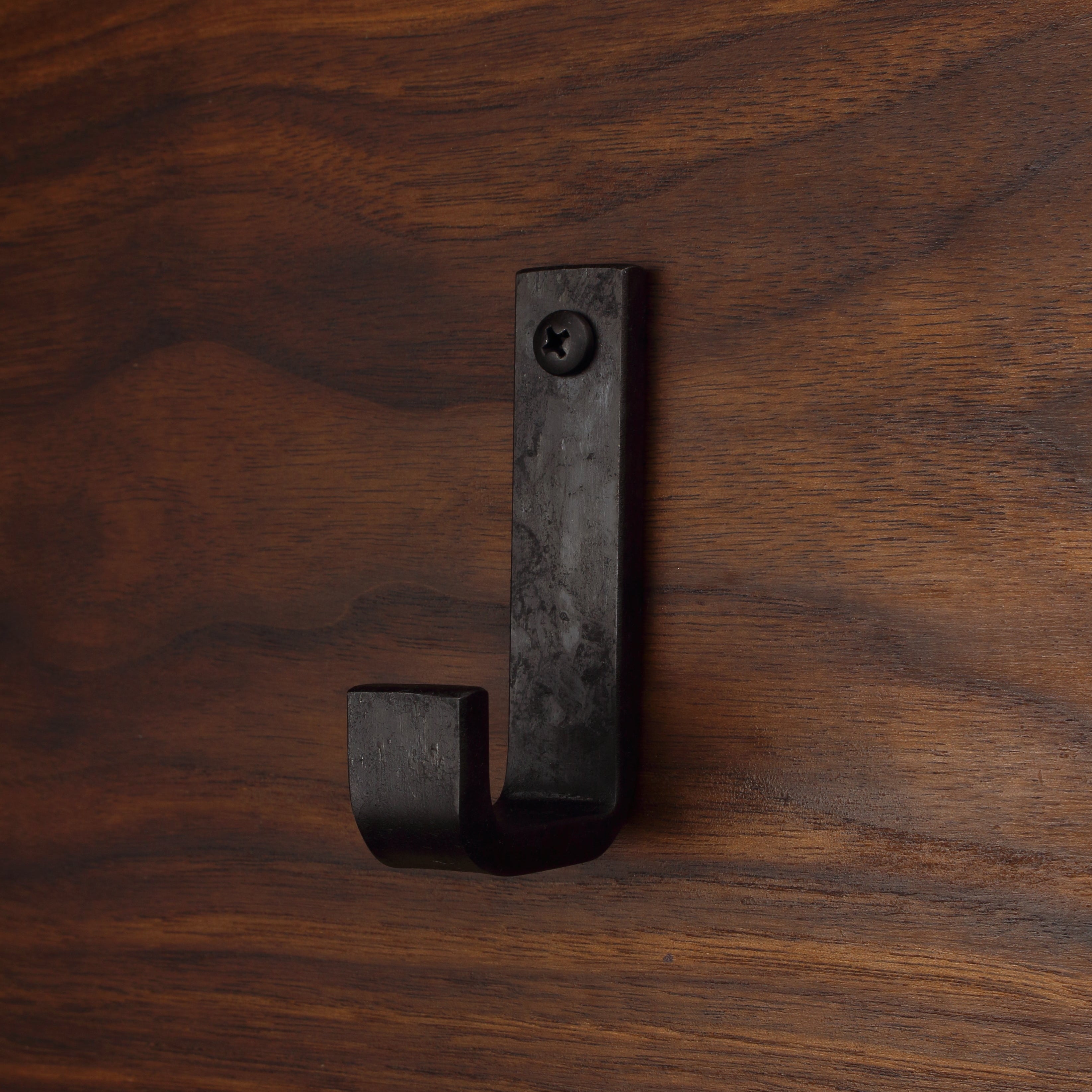 Flat Bent Hook - 3/4" Wide - Blackened - Individual