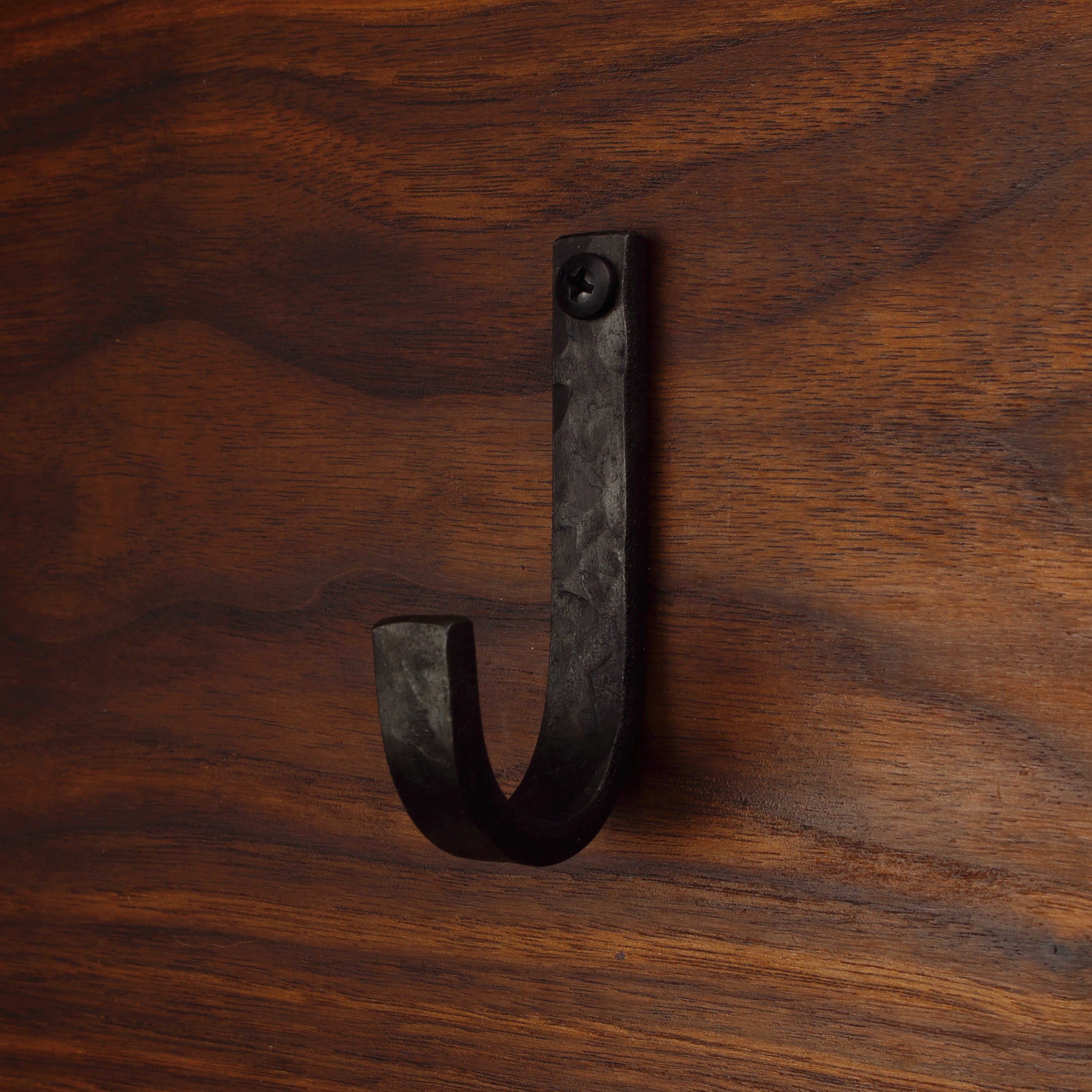 Hammered Flat Curved Hook - 1/2" Wide - Individual