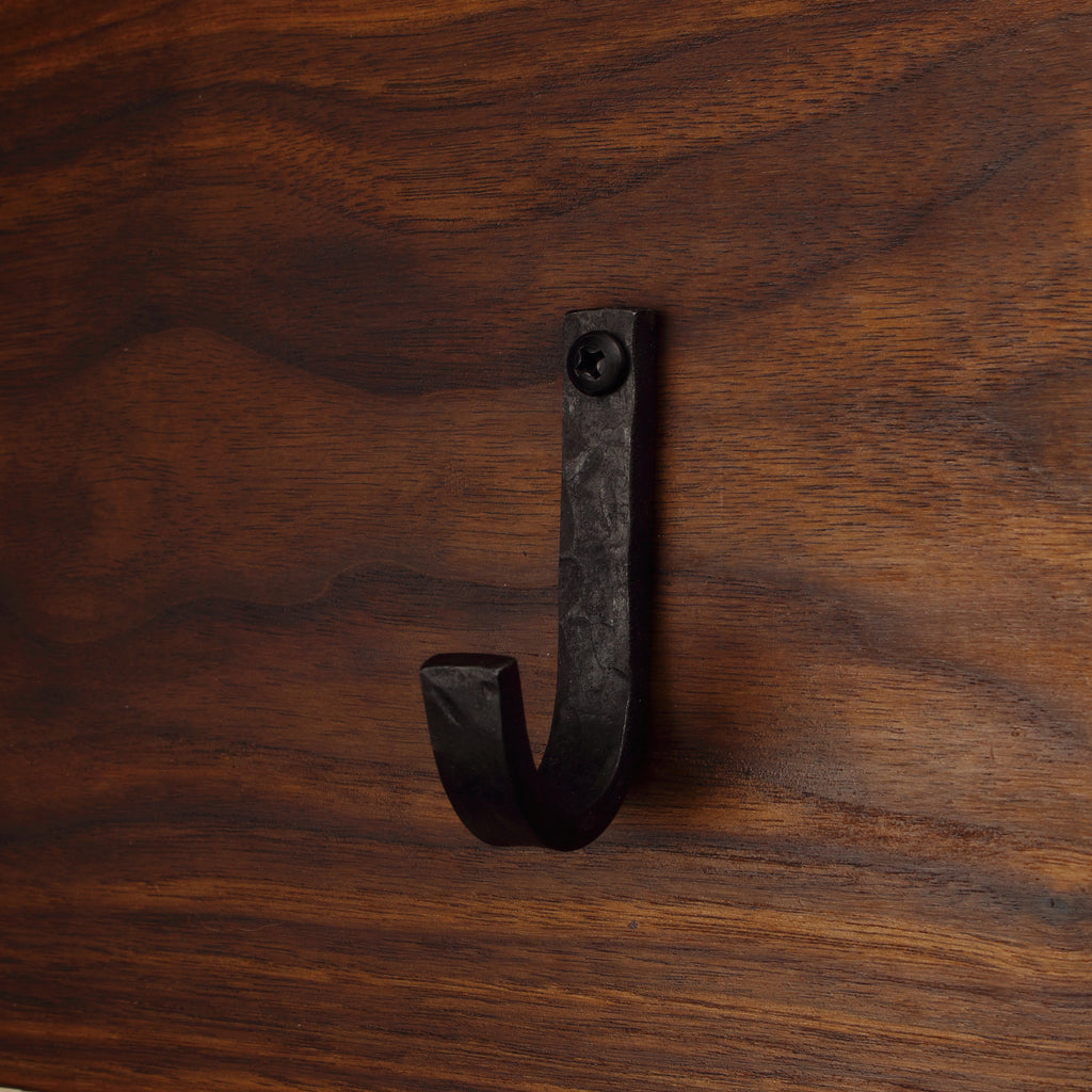Hammered Flat Curved Hook - 1/2" Wide - Individual