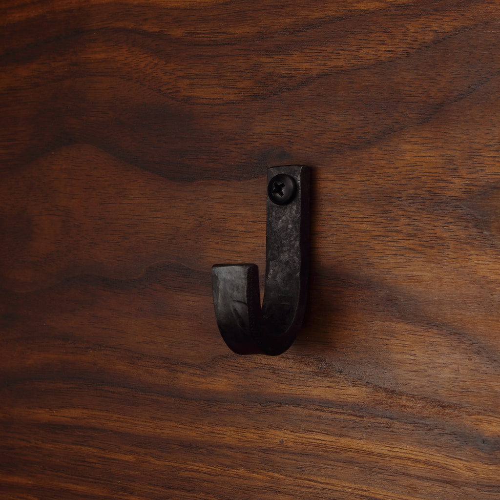 Hammered Flat Curved Hook - 1/2" Wide - Individual
