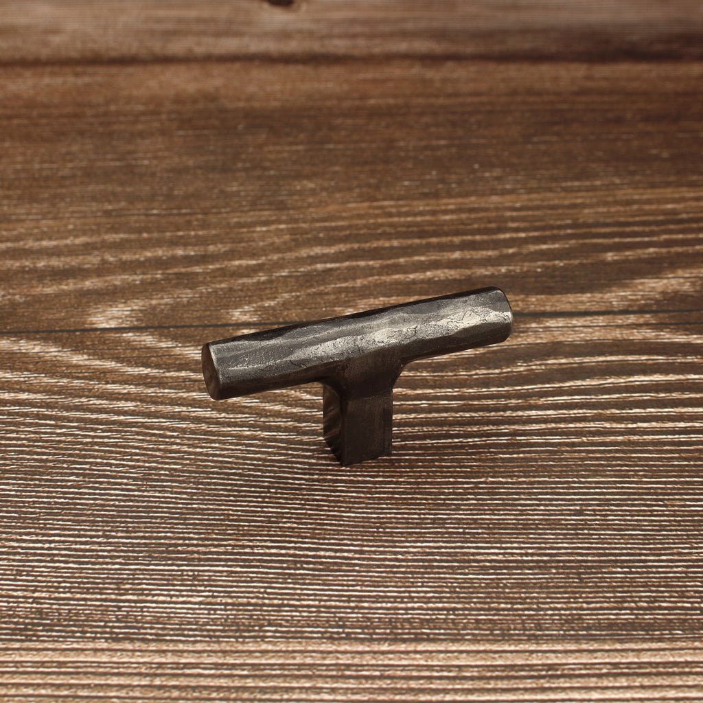 Hammered Round Tee Knob - Brushed - Individual