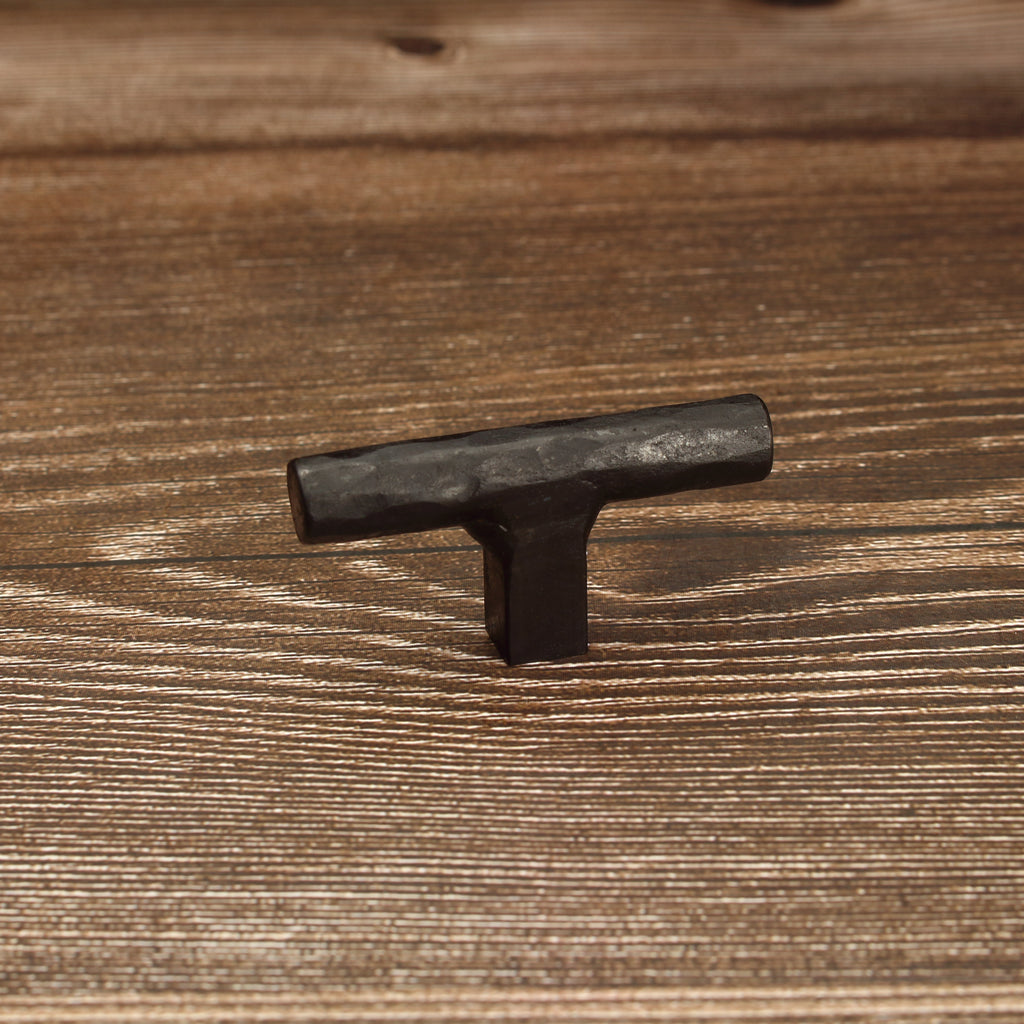 Hammered Round Tee Knob - Blackened - Individual