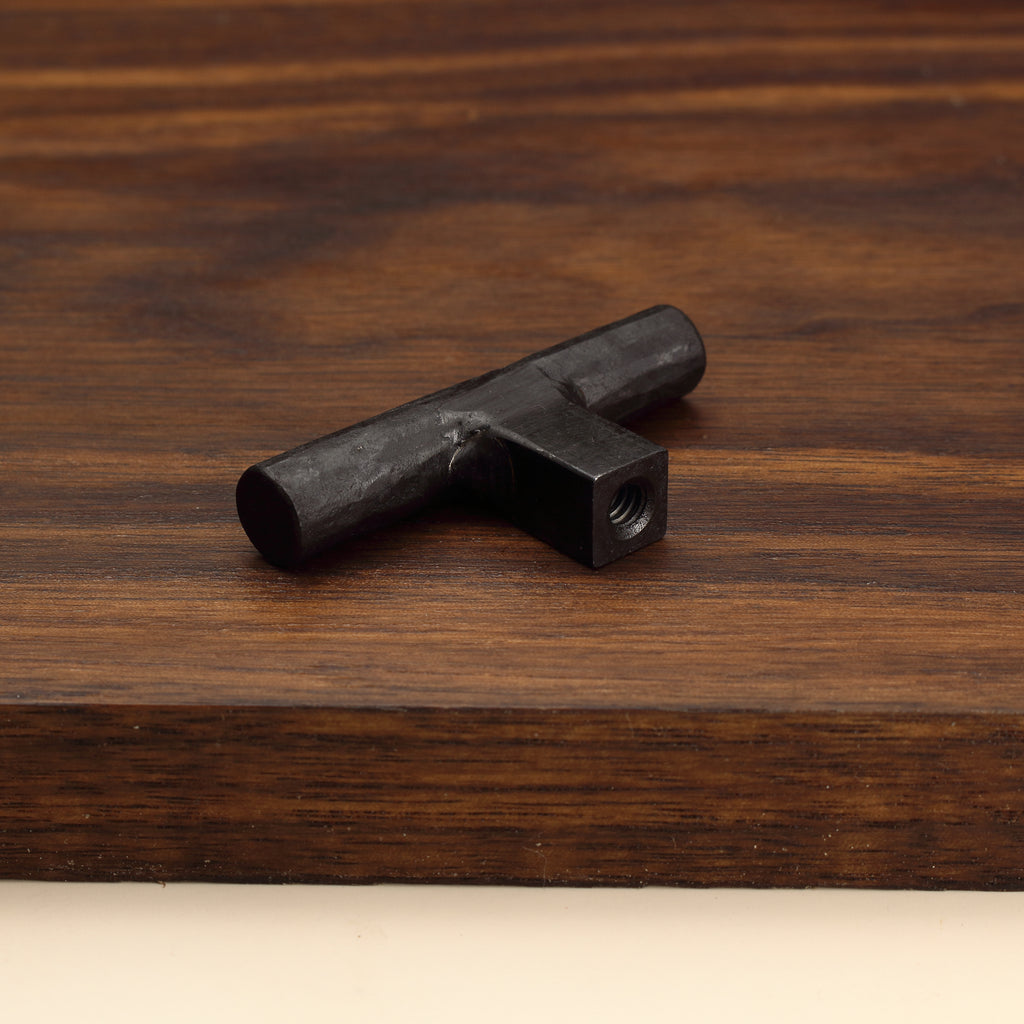 Hammered Round Tee Knob - Blackened - Individual