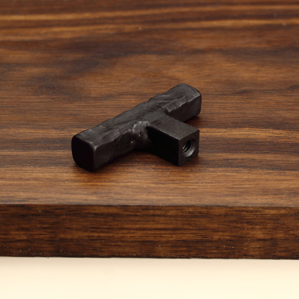 Hammered Square Tee Knob - Blackened - Individual