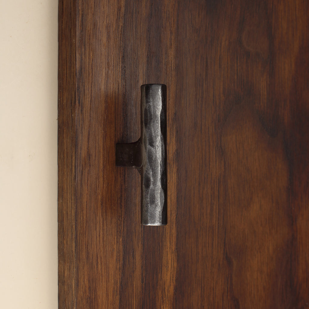 Hammered Round Tee Knob - Brushed - Individual